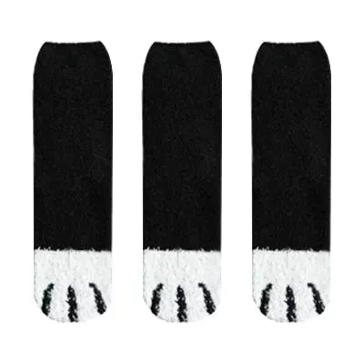 3 Pairs Women's Animal Paw Stripe Sock