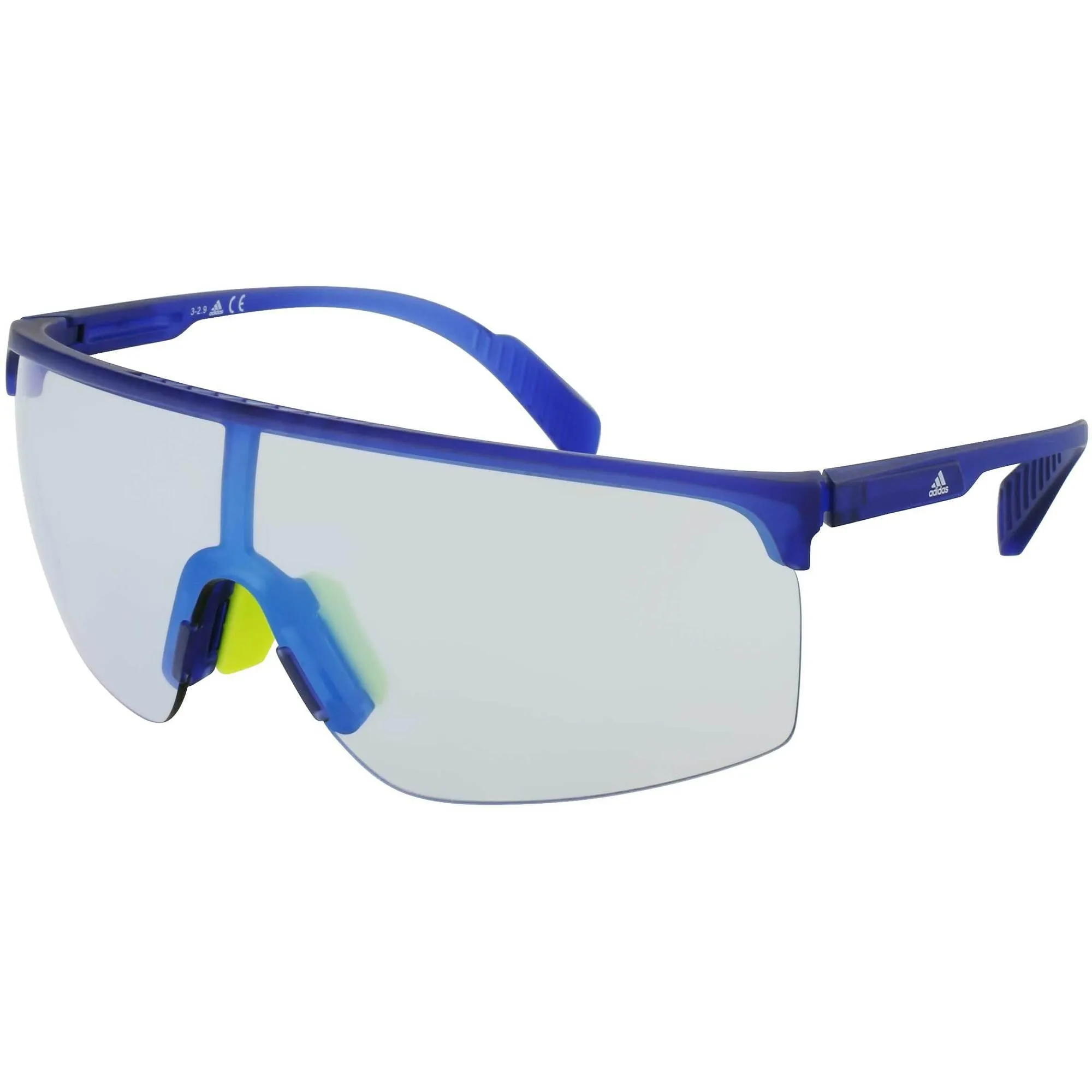 Adidas Men's Sunglasses - Matte Blue Shield Frame Mirrored Lens | ADIDAS SP0005 91X