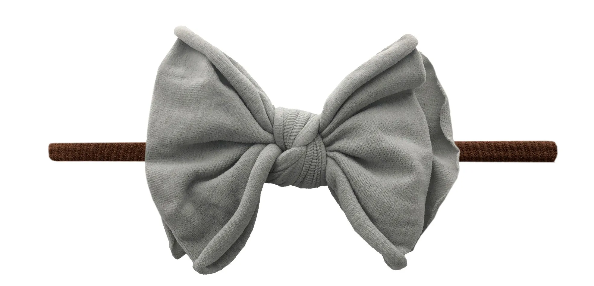 Baby Bling Grey / Brown FAB-BOW-LOUS Skinny Headband