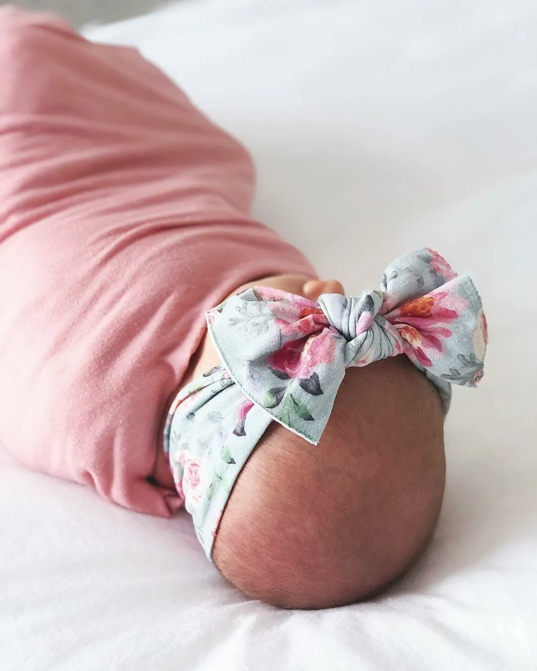 Baby Bling Sage Rose Printed Knot Headband