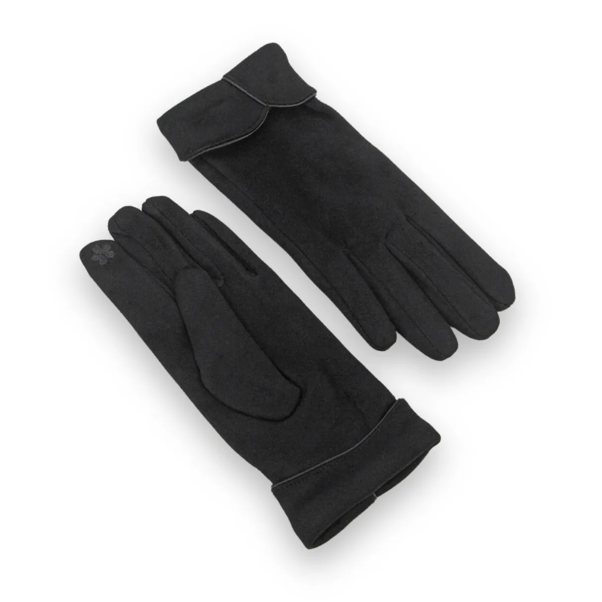 Black Scalloped Cuff Gloves