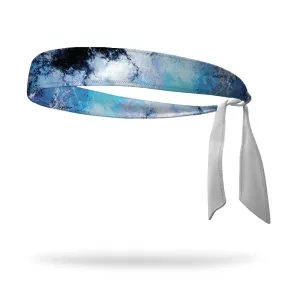 Blue Ice Wicking Tie Back Headband