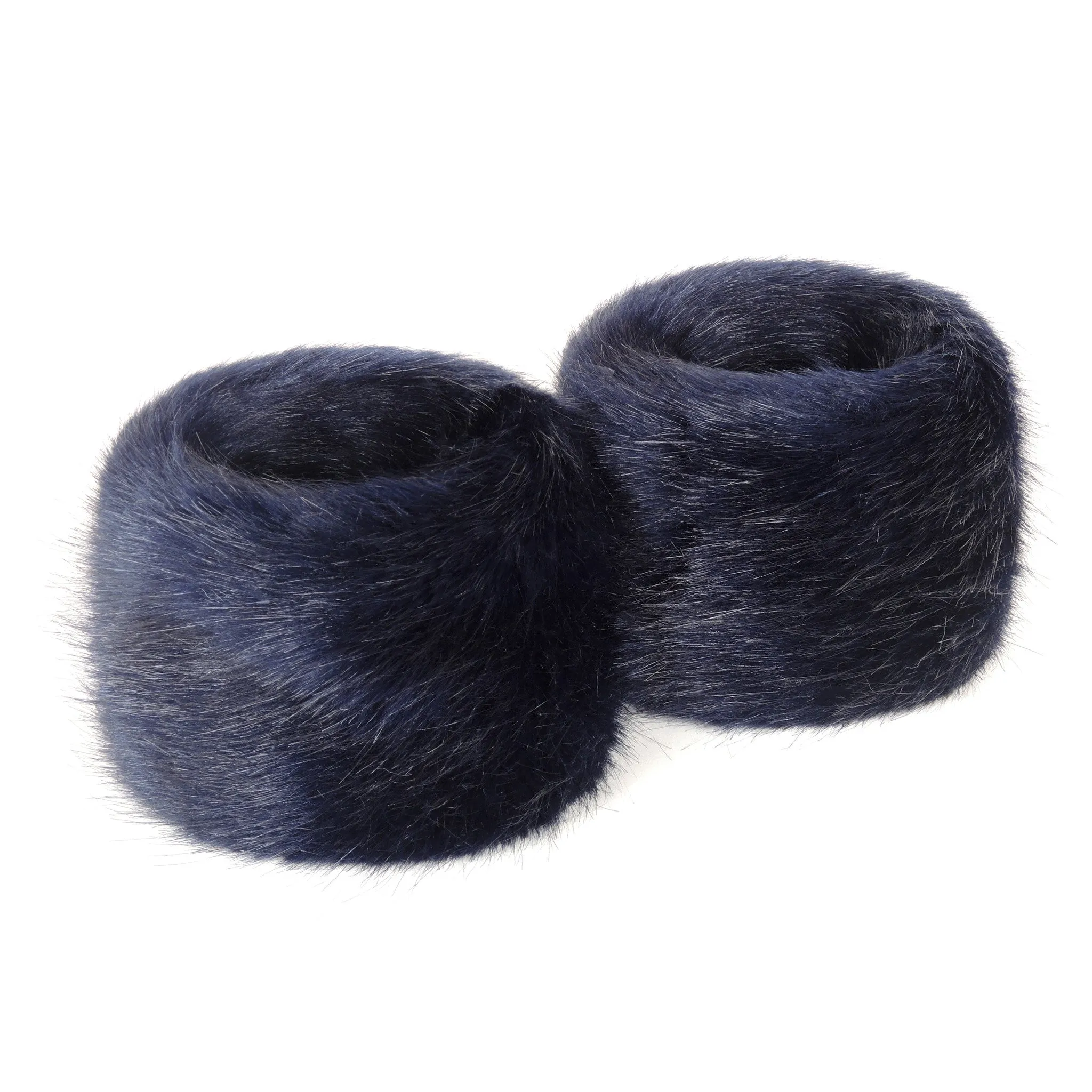 Blue Midnight Faux Fur Wrist Warmers