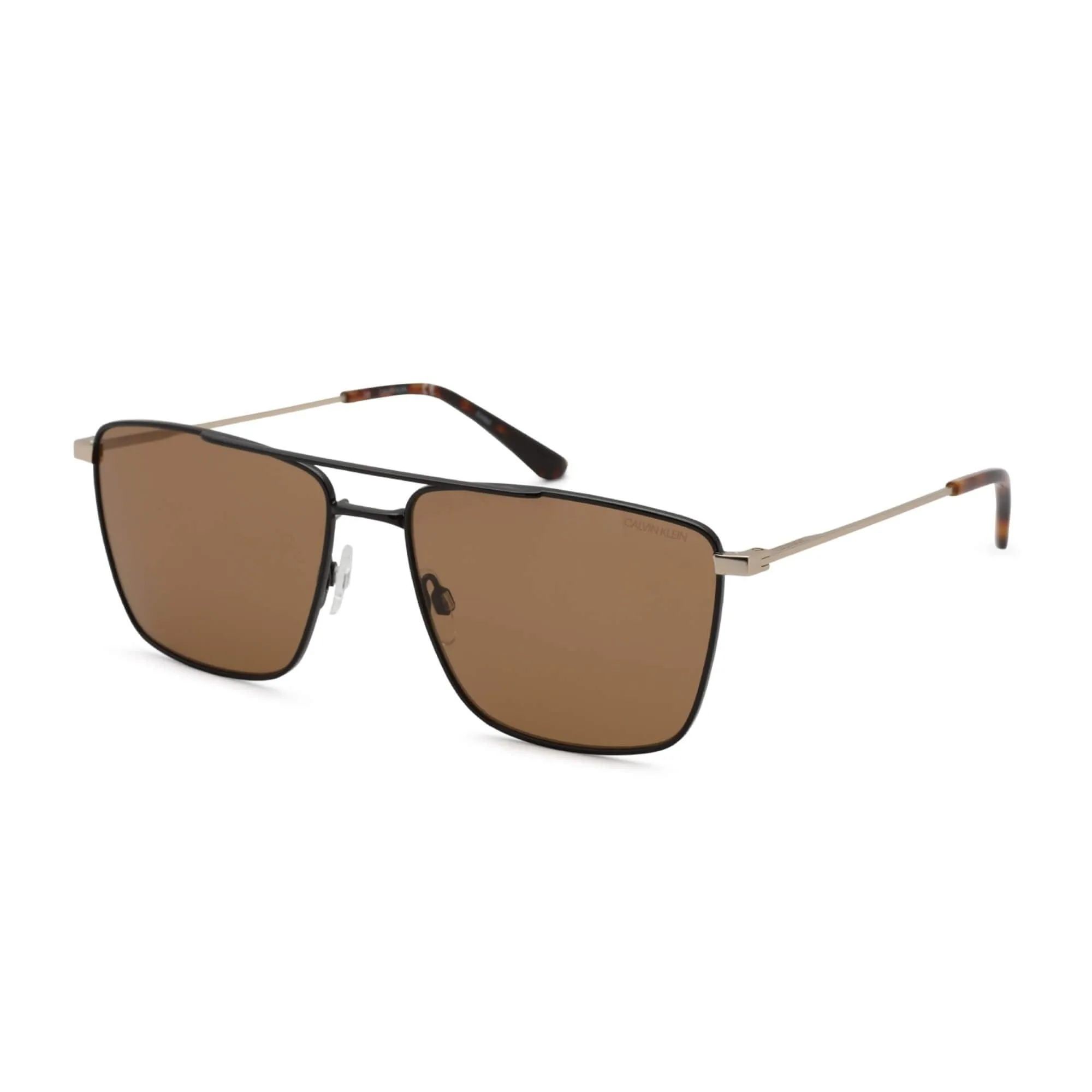 Calvin Klein Unisex Sunglasses - Black Metal Aviator Frame Brown Lens | CK21116S 001