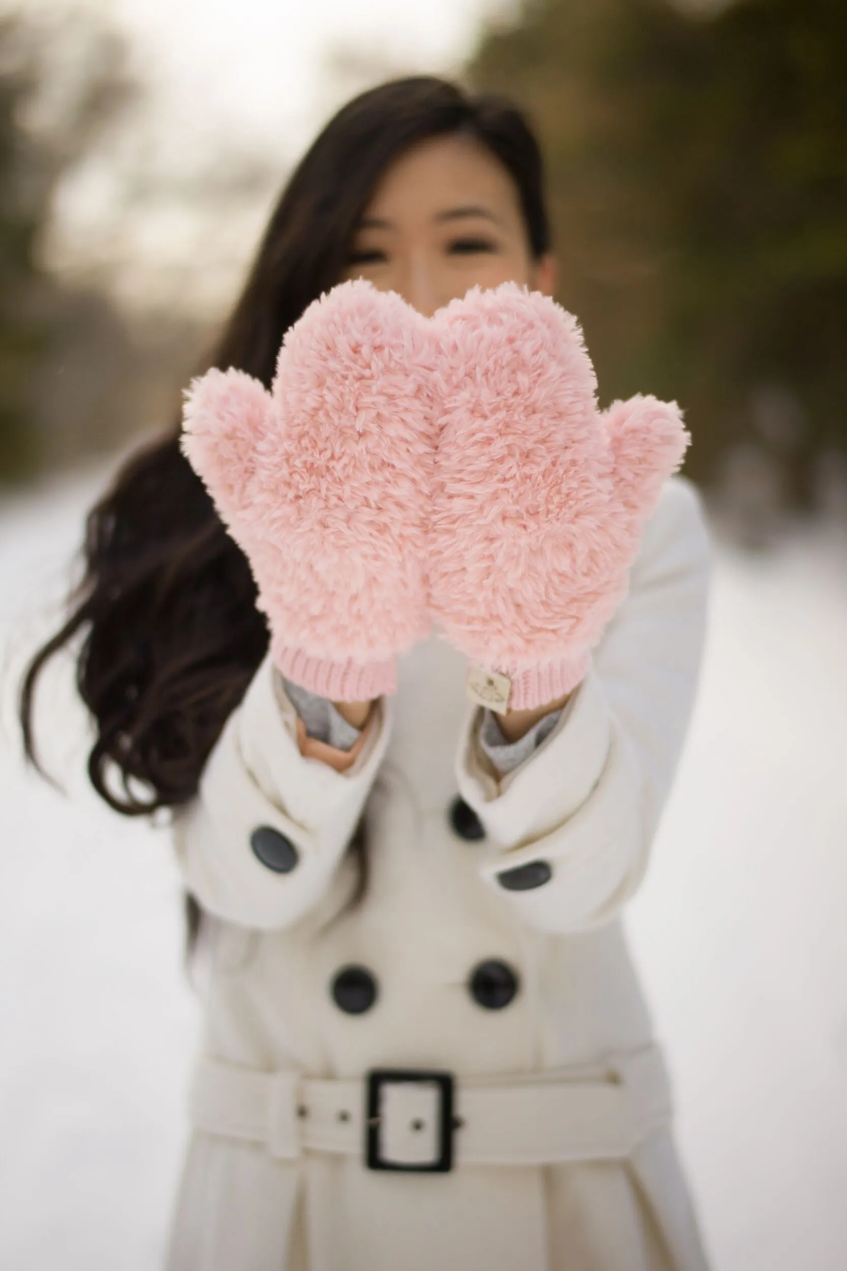 Crochet Kit - Faux Fur Mittens and Headband