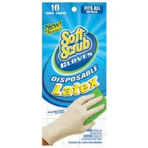 Disposable Latex Gloves, Powder Free, One Size, 10-Ct.