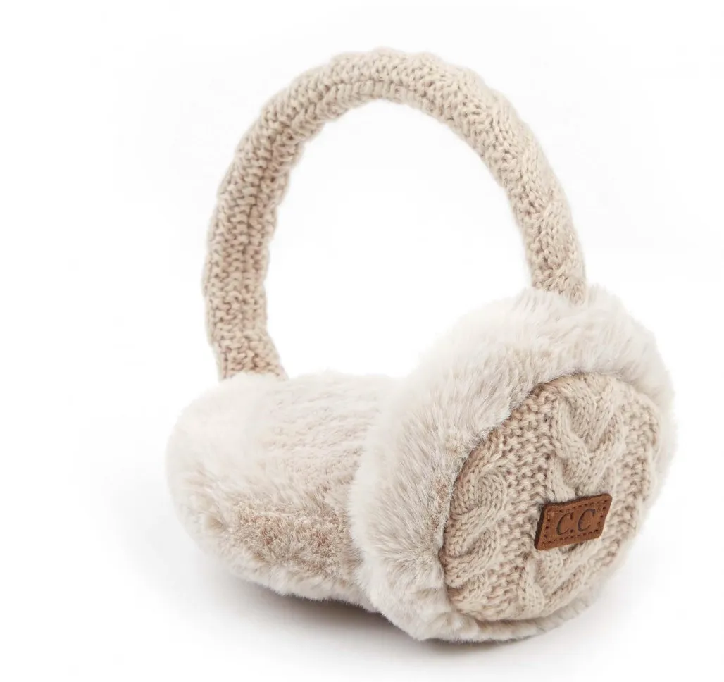 #F37 Cable Knit Adjustable CC Earmuffs