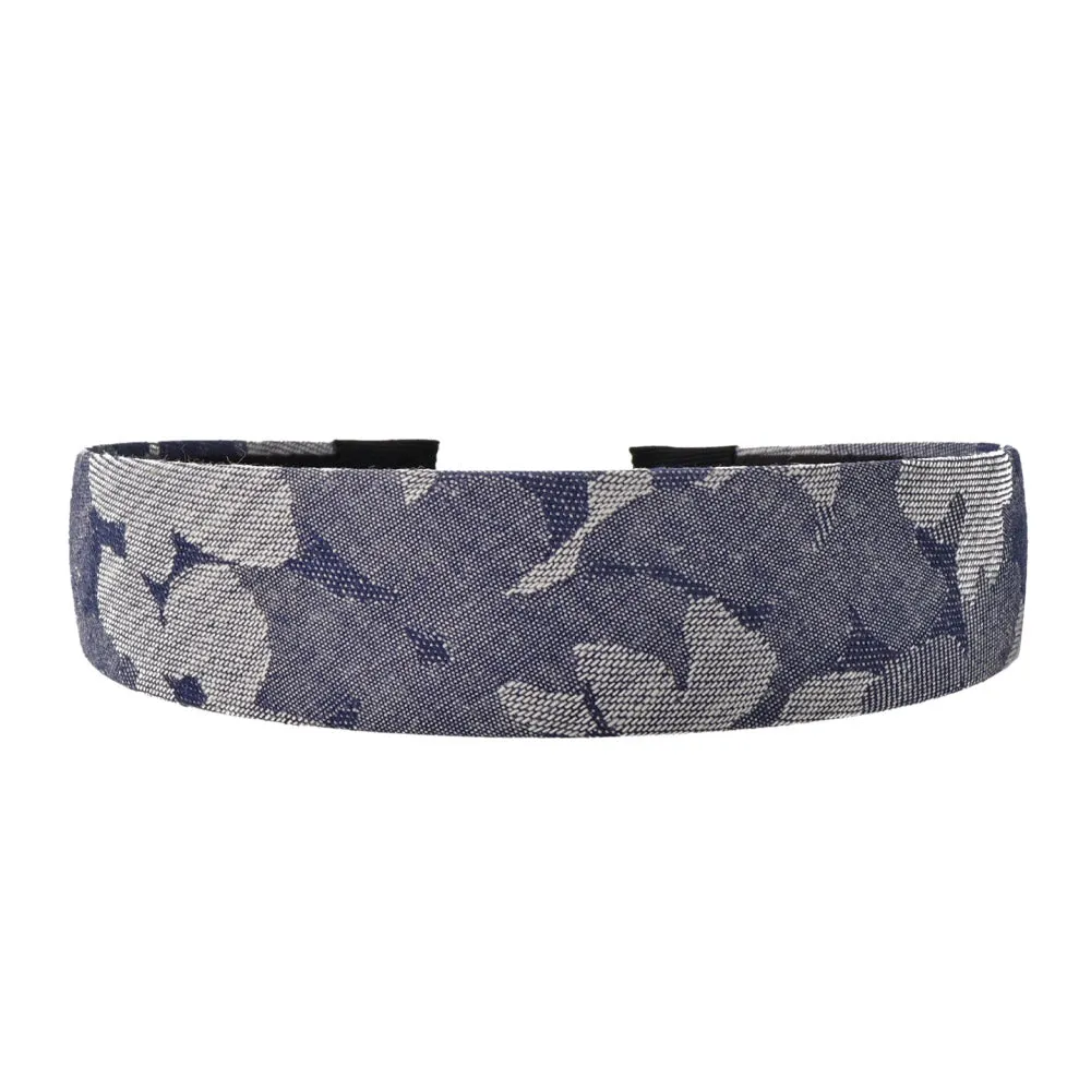 Flower Print Denim Headband