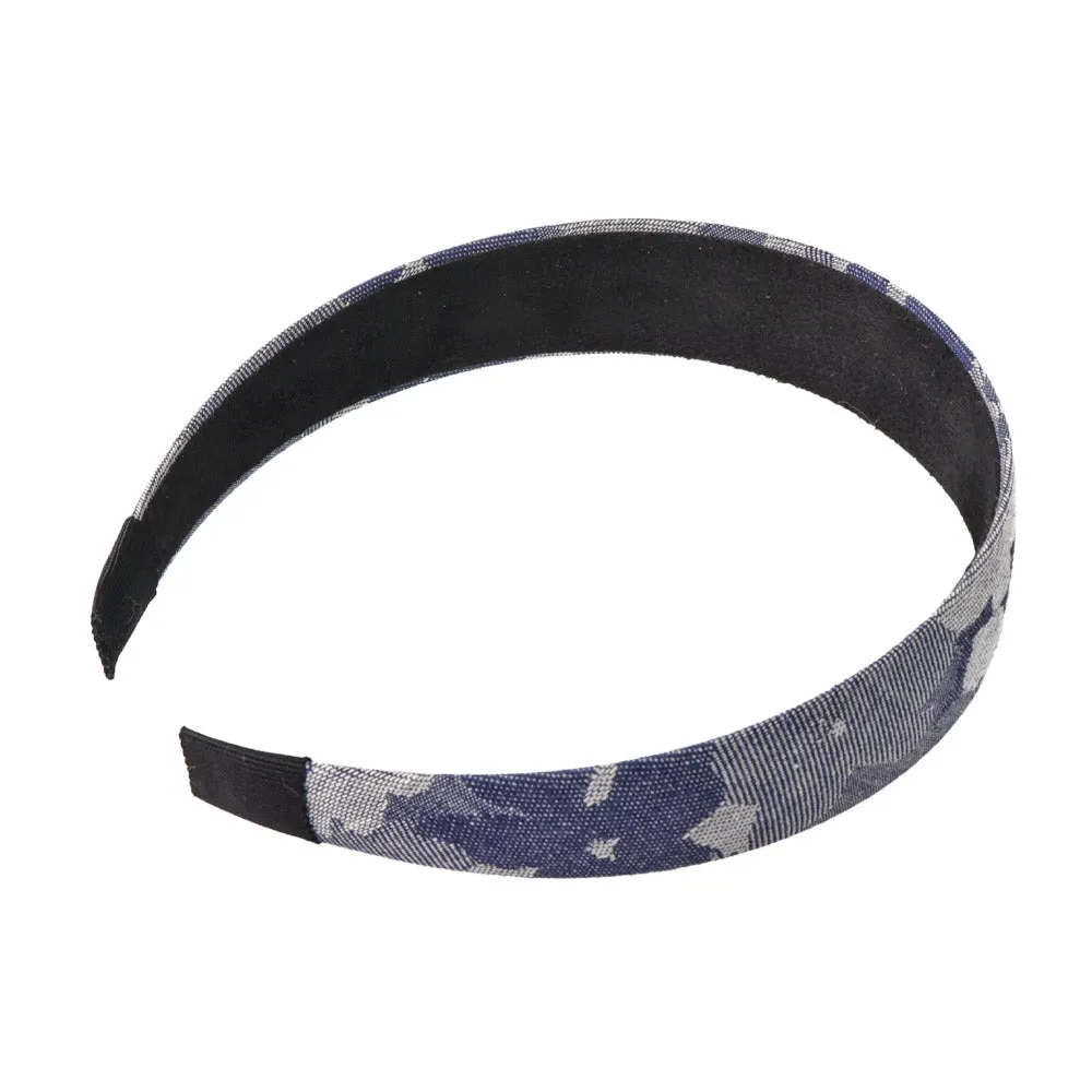 Flower Print Denim Headband