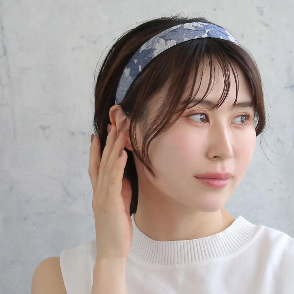 Flower Print Denim Headband