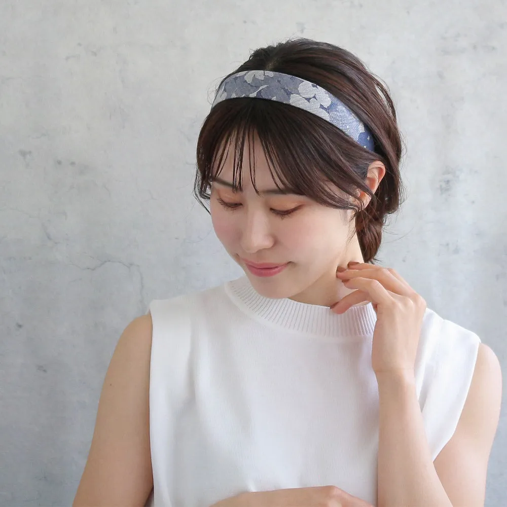 Flower Print Denim Headband