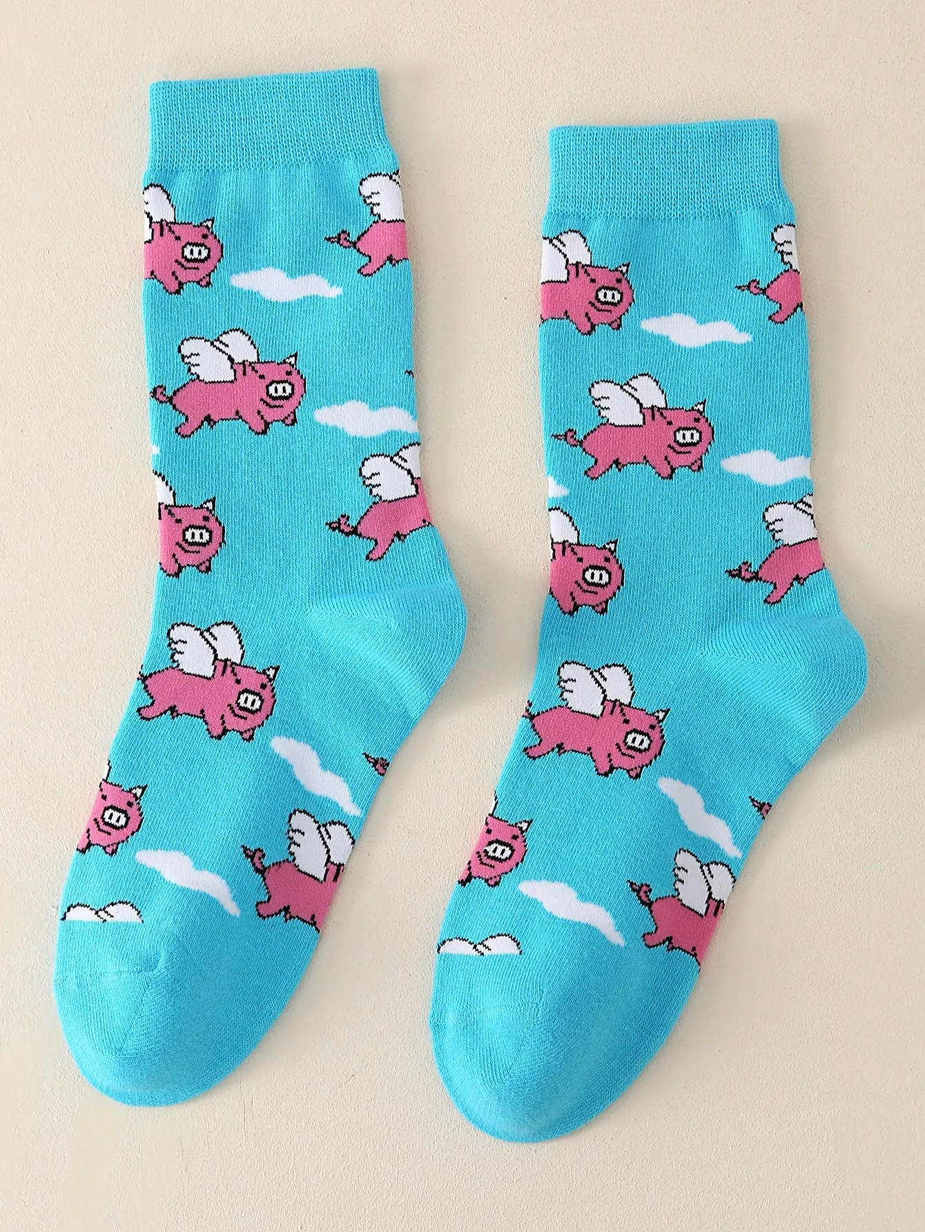 Flying Pig Crew Socks Funny Socks for Women Novelty Socks Funky Socks Gift for