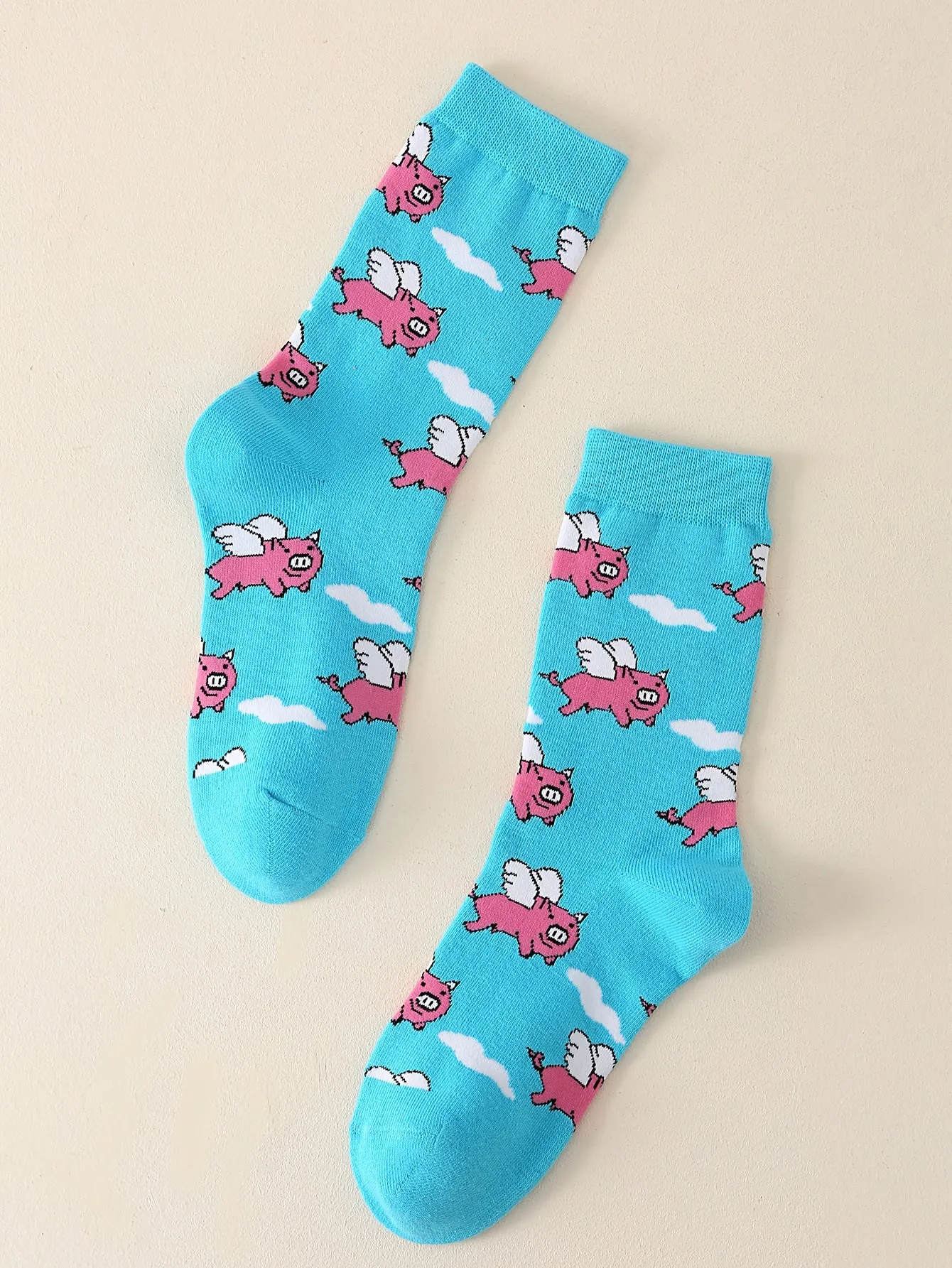 Flying Pig Crew Socks Funny Socks for Women Novelty Socks Funky Socks Gift for