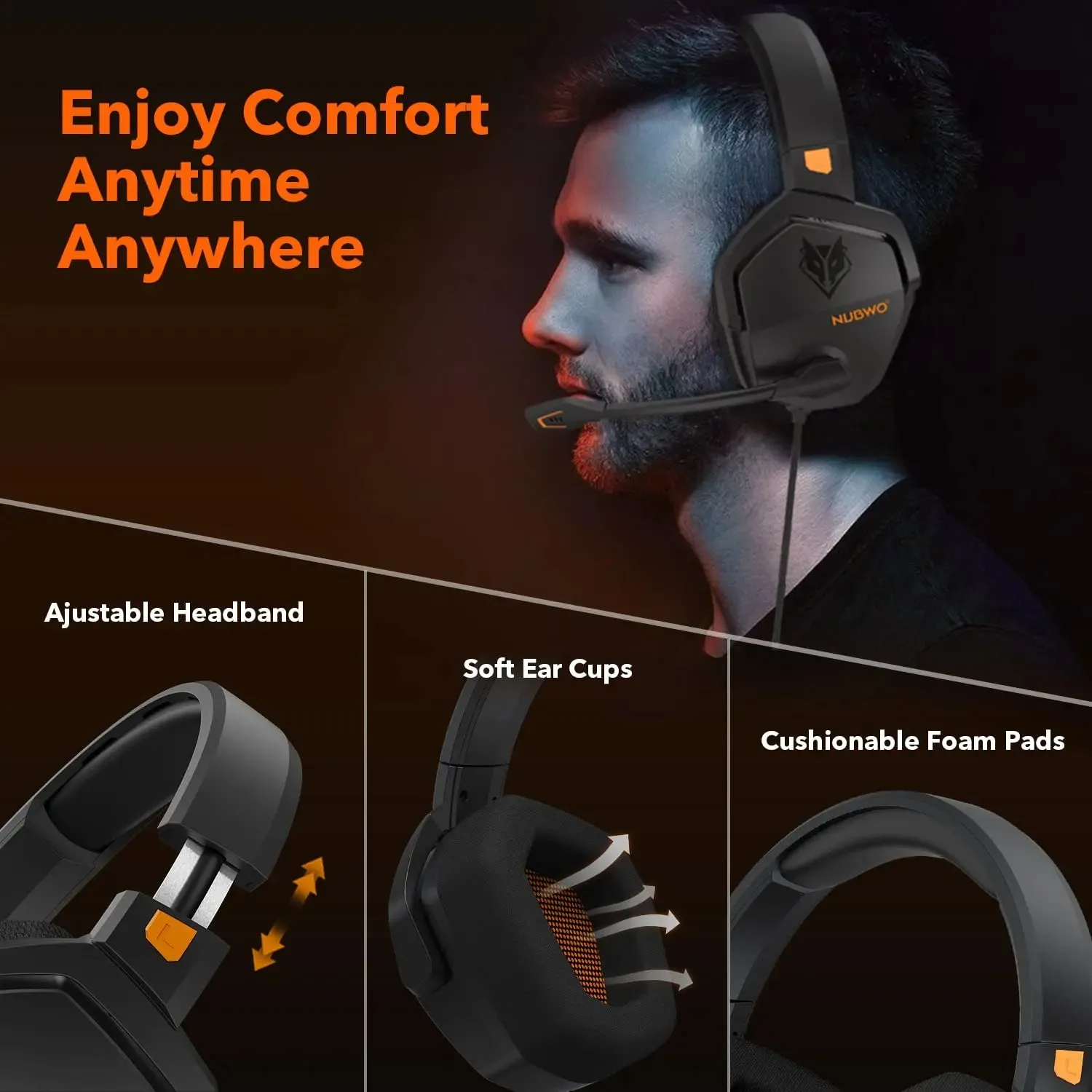 Gaming Headset with Noise-Canceling-NUBWO N16D