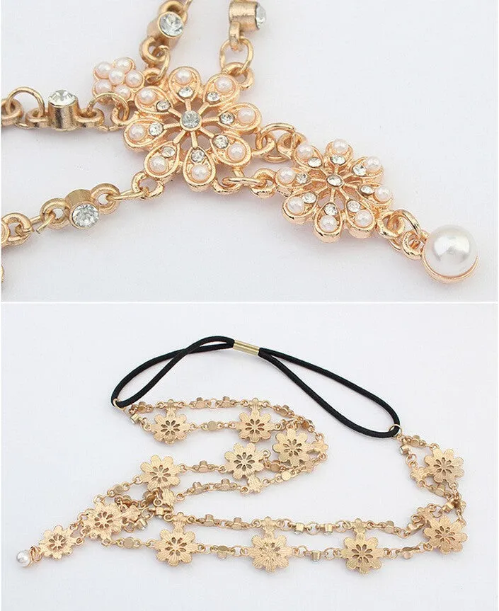 Girls Crystal Bridal Head Chain Jewelry