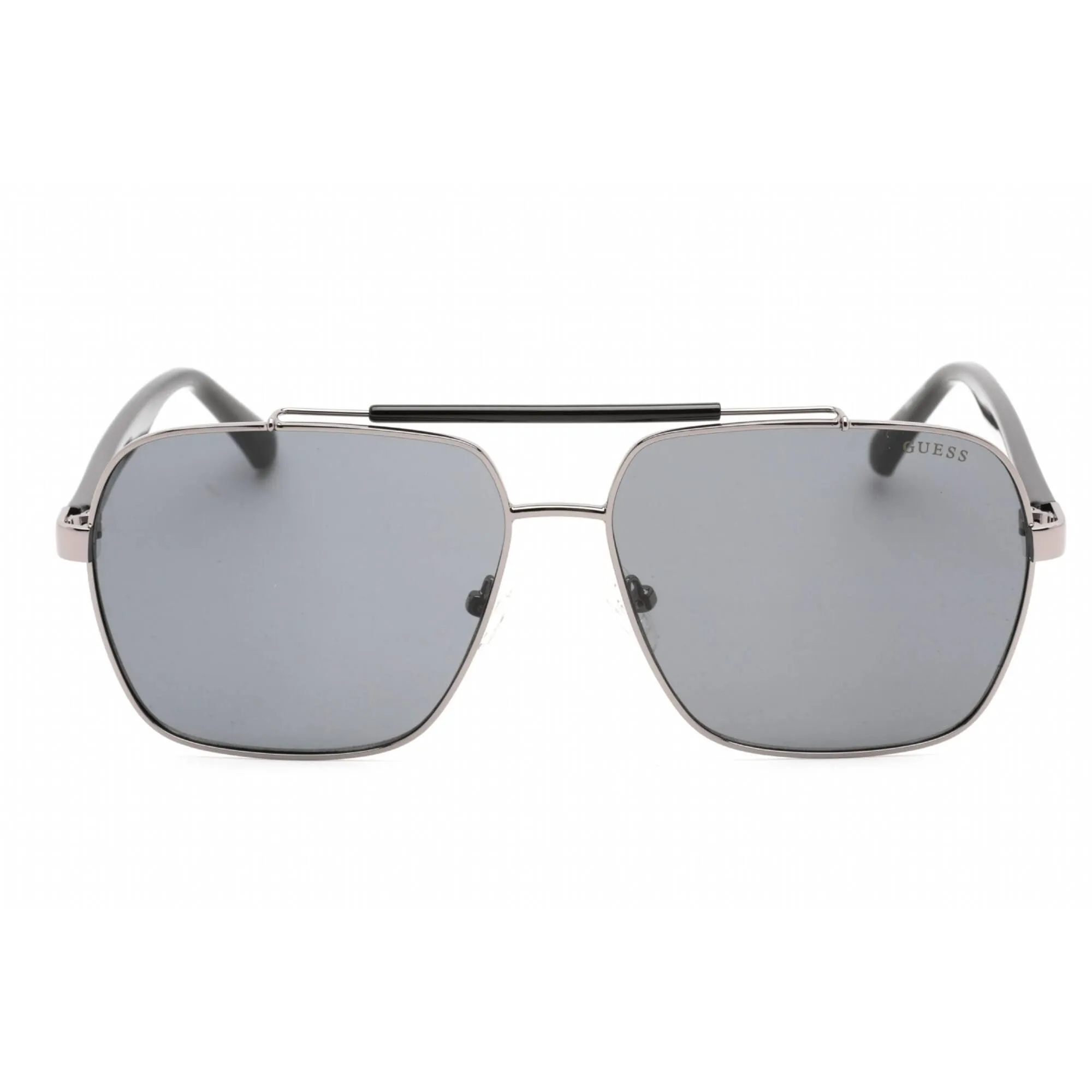 Guess Factory Men's Sunglasses - Shiny Gunmetal Metal Pilot Shape Frame | GF5111 08A