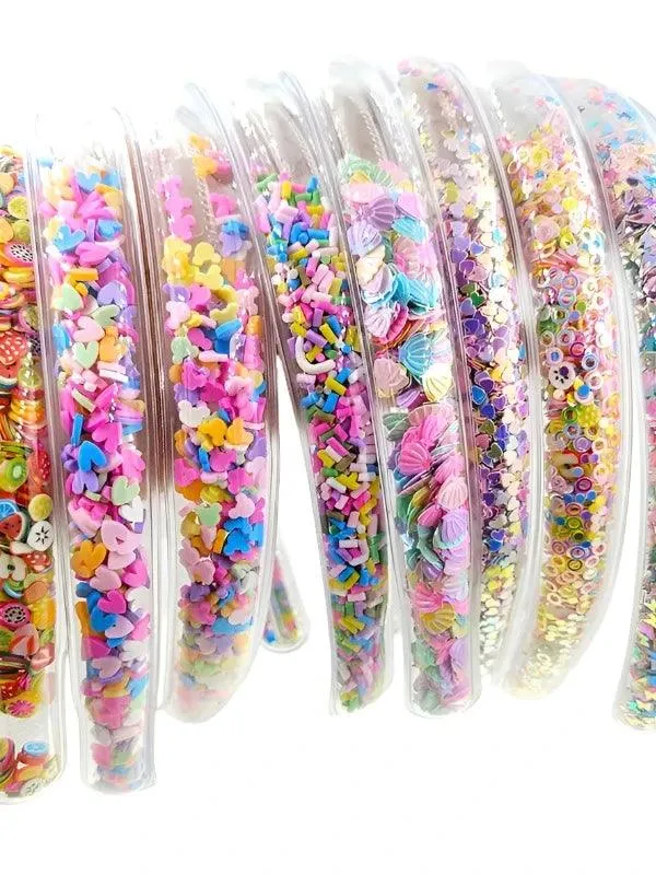 Headbands | Transparent Quicksand - Sprinkles | Little Trendy