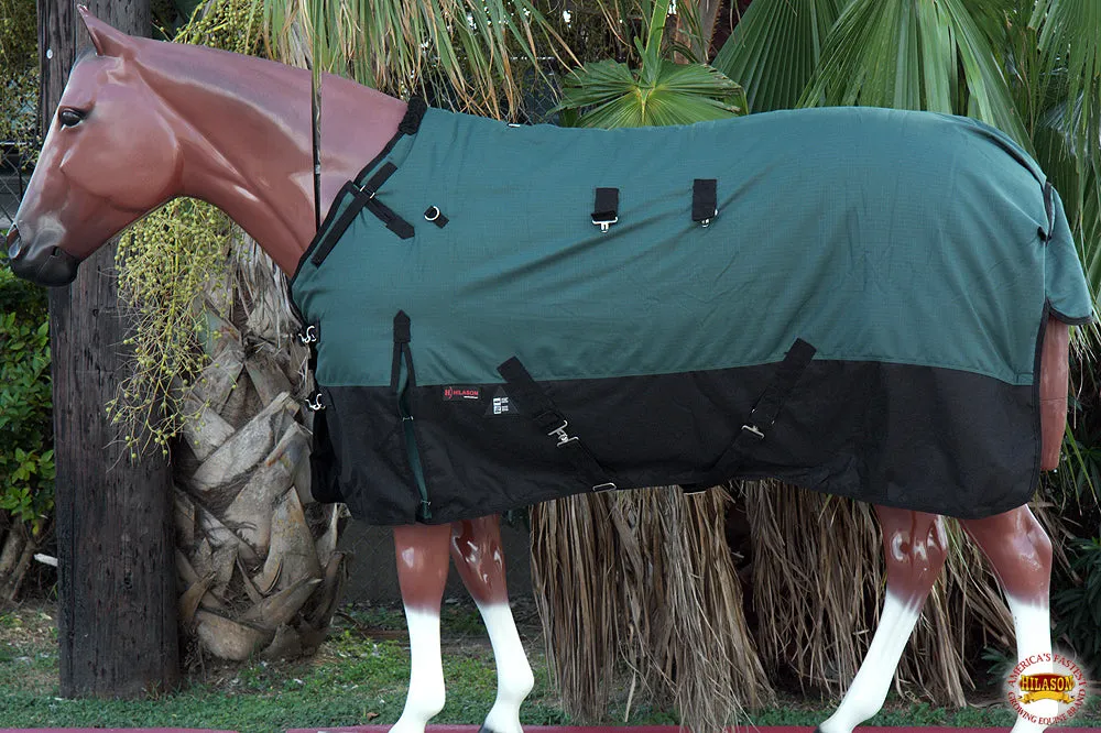 Hilason 1200D Turnout Light Winter Waterproof Rain Sheet Horse Sheet Black