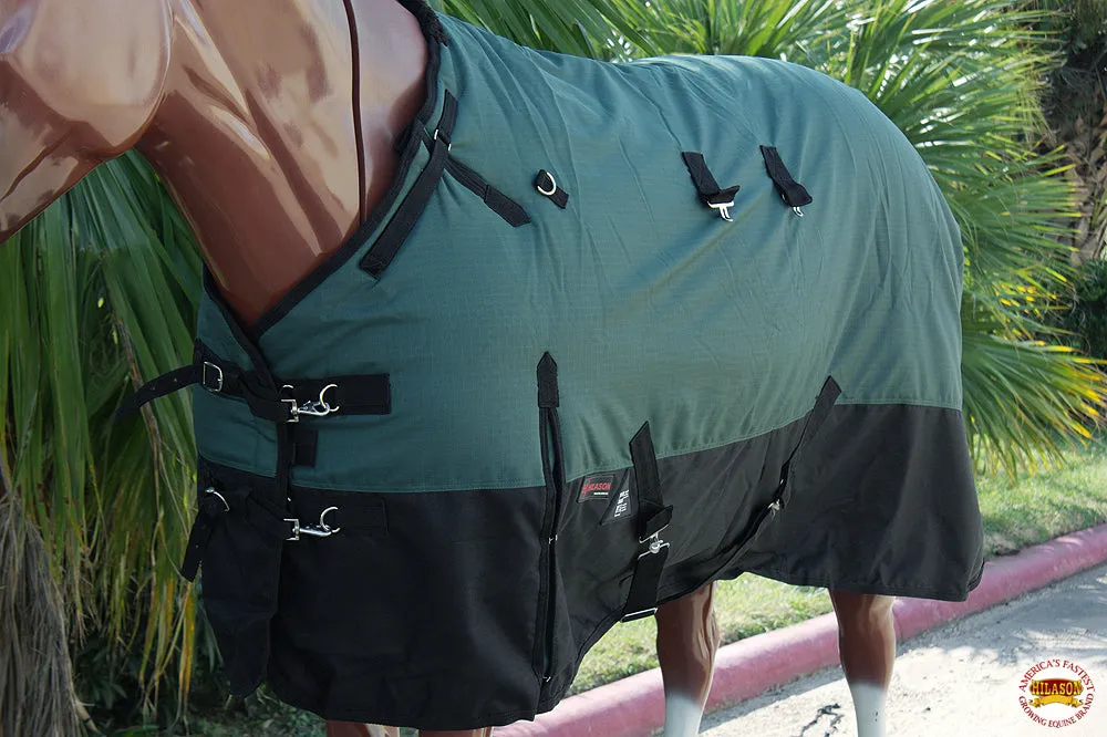 Hilason 1200D Turnout Light Winter Waterproof Rain Sheet Horse Sheet Black