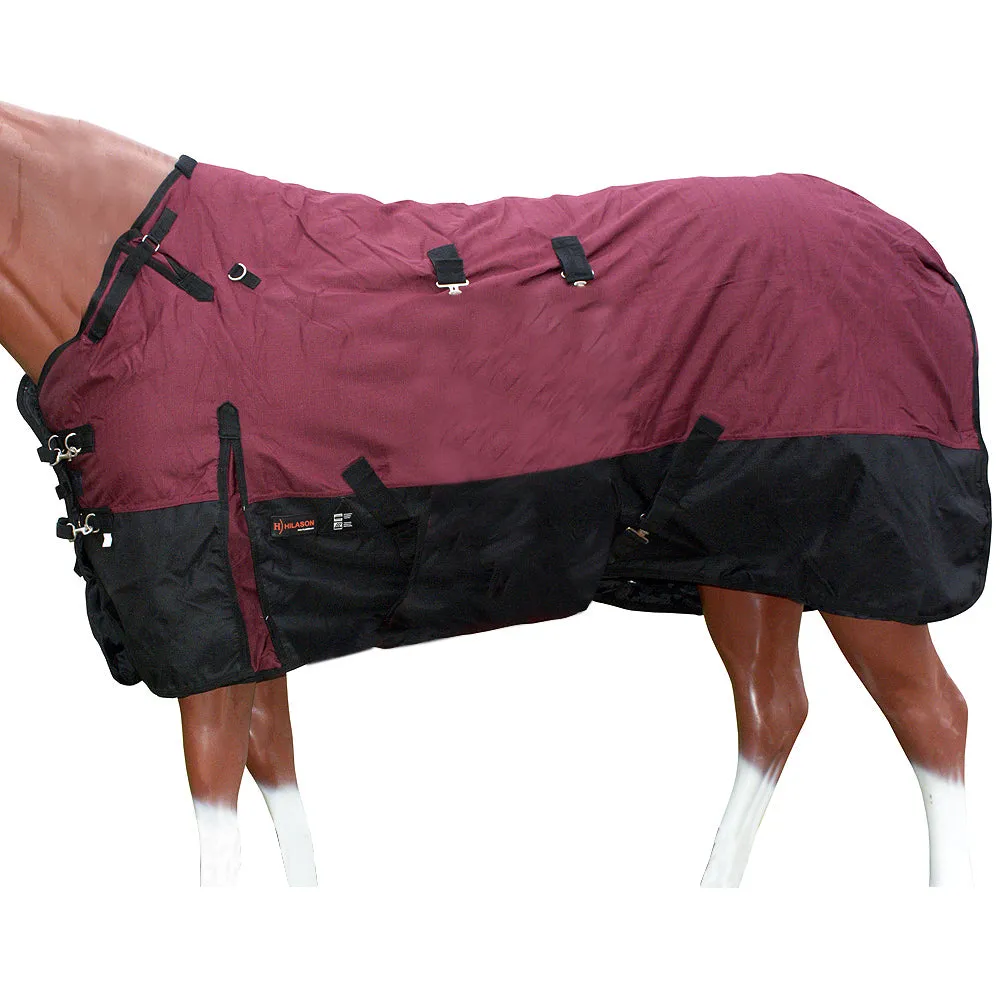 Hilason 1200D Turnout Light Winter Waterproof Rain Sheet Horse Sheet Black