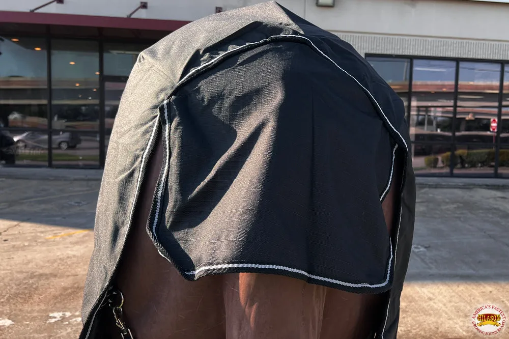 Hilason 1200D Turnout Light Winter Waterproof Rain Sheet Horse Sheet Black