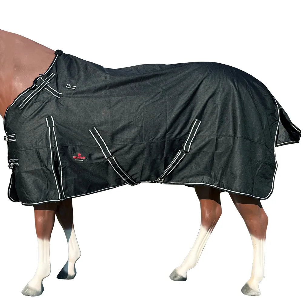 Hilason 1200D Turnout Light Winter Waterproof Rain Sheet Horse Sheet Black