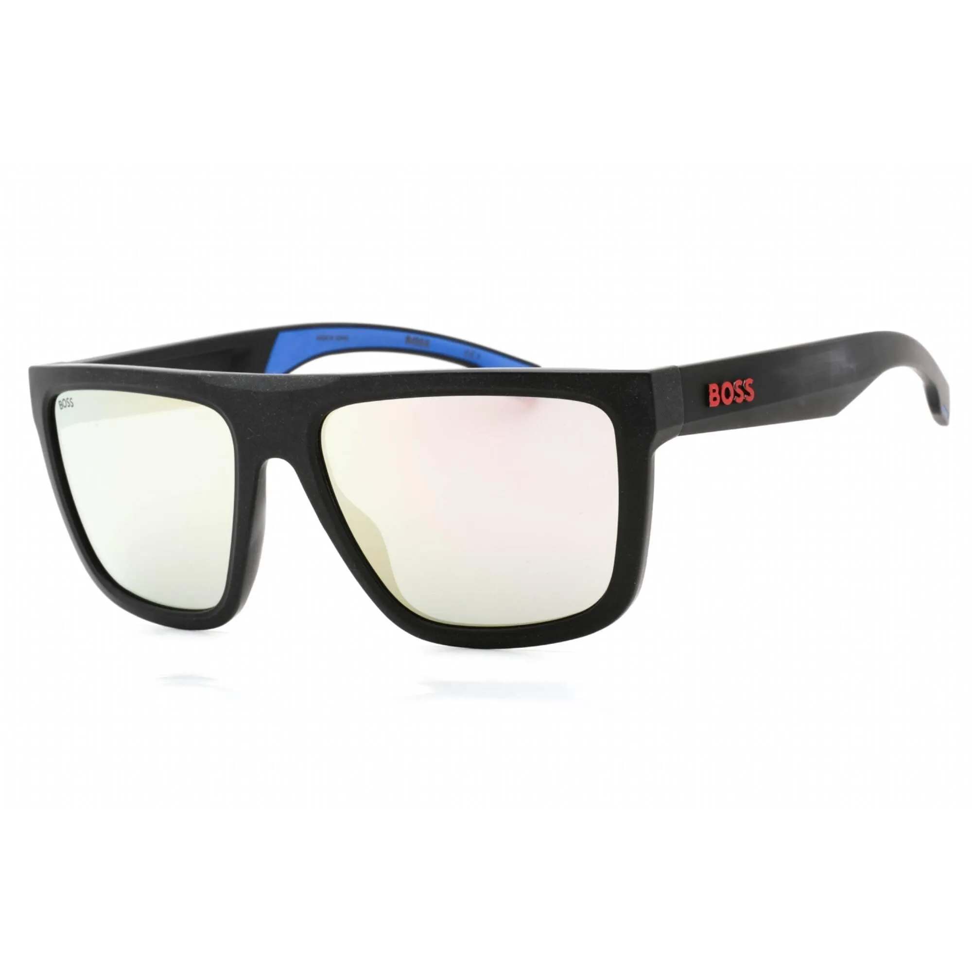 Hugo Boss Men's Sunglasses - Matte Black Blue Rectangular Frame | BOSS 1451/S 00VK DC