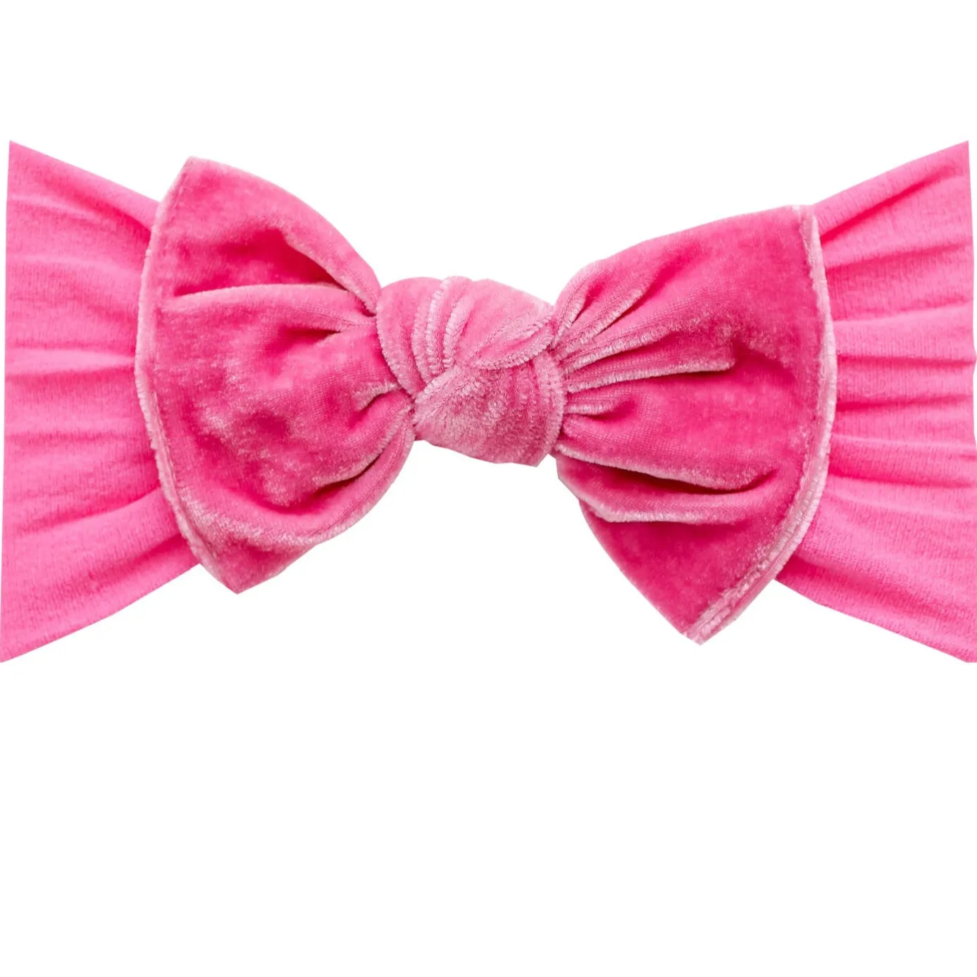 Kate Velvet Bow Headwrap - Bubblegum