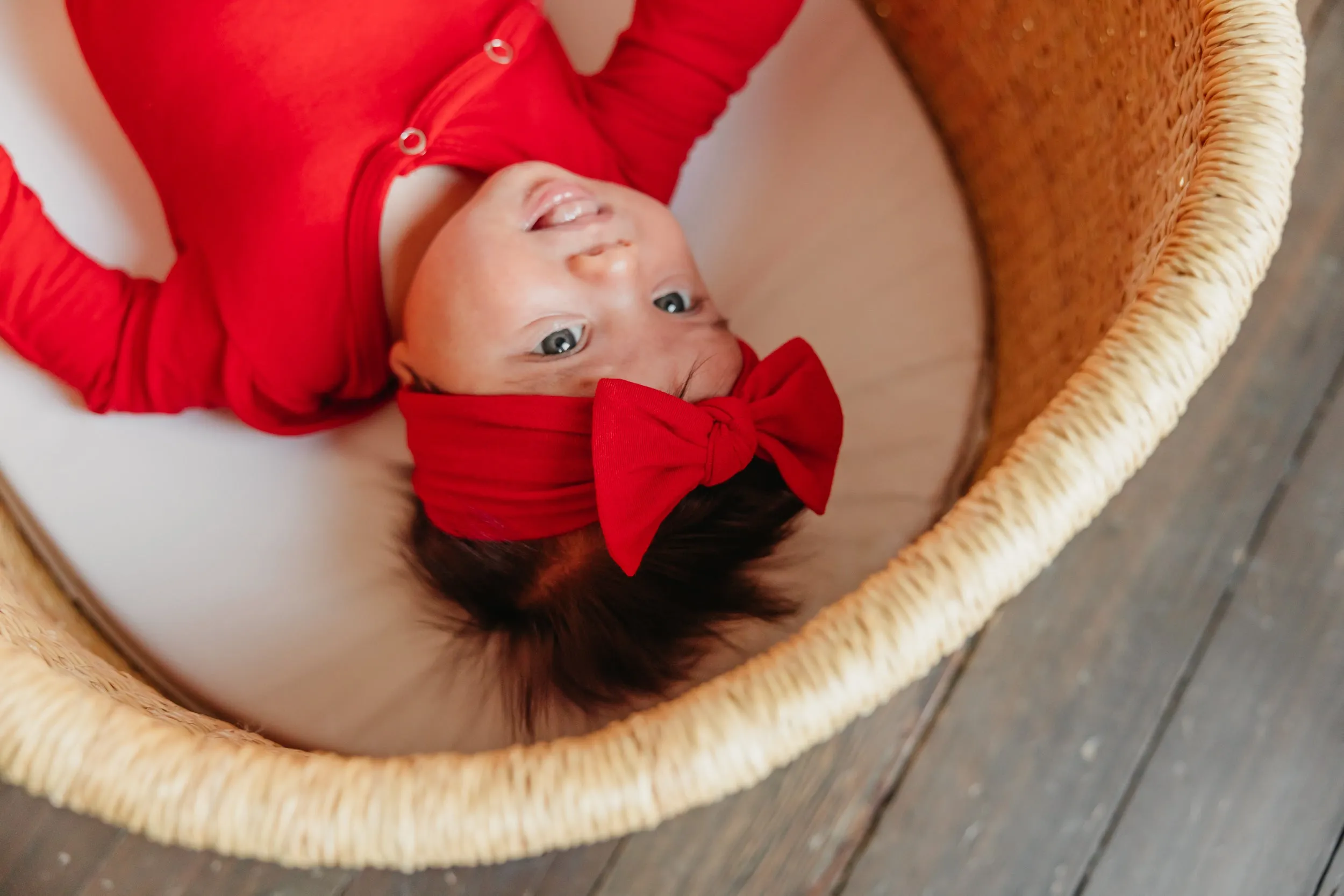 Knit Headband Bow - Apple