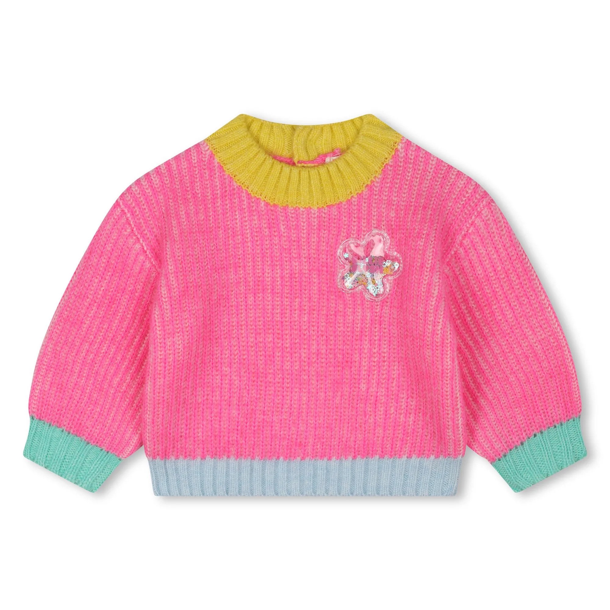 Knitted Badge Sweater | Baby Pink