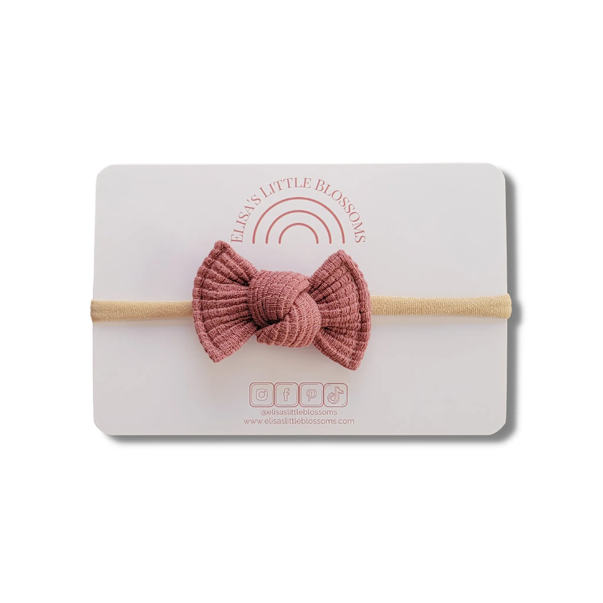 Knot Single Bow - Fig Waffle