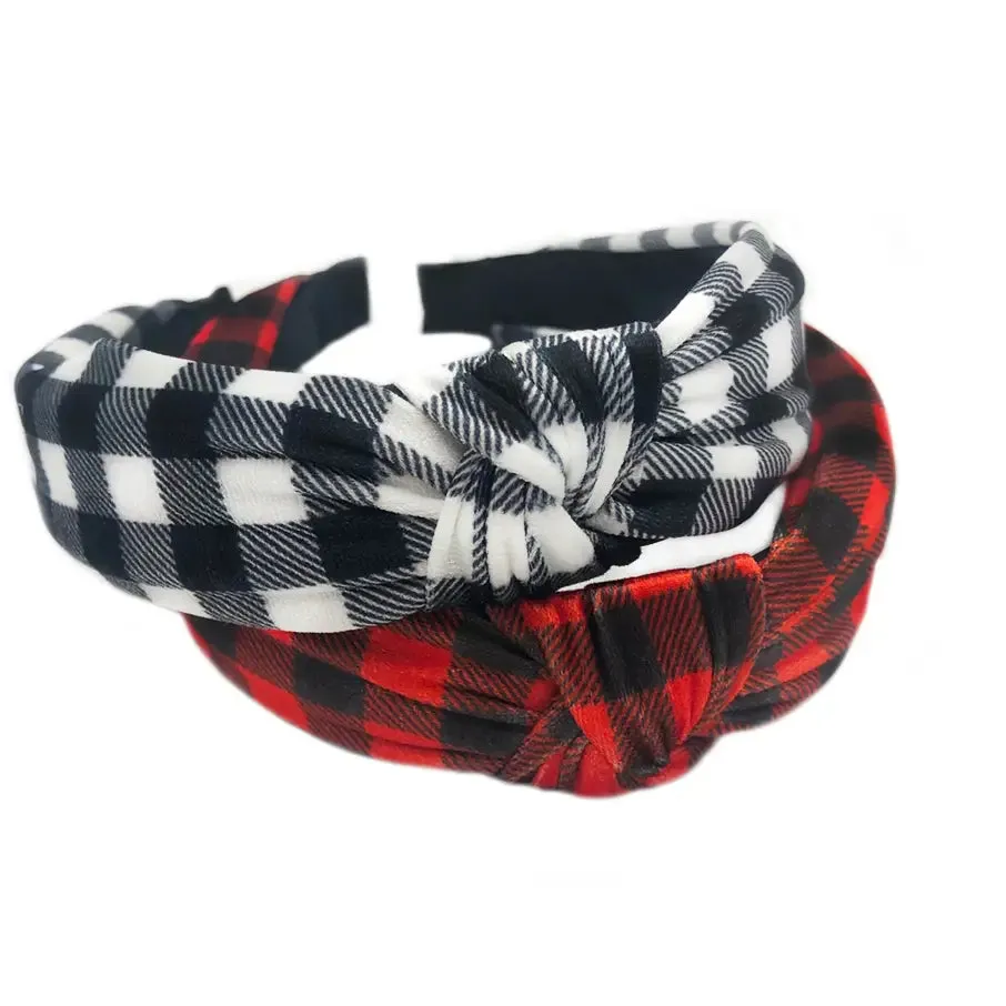 Mavi Bandz Knot Headband - Buffalo Plaid