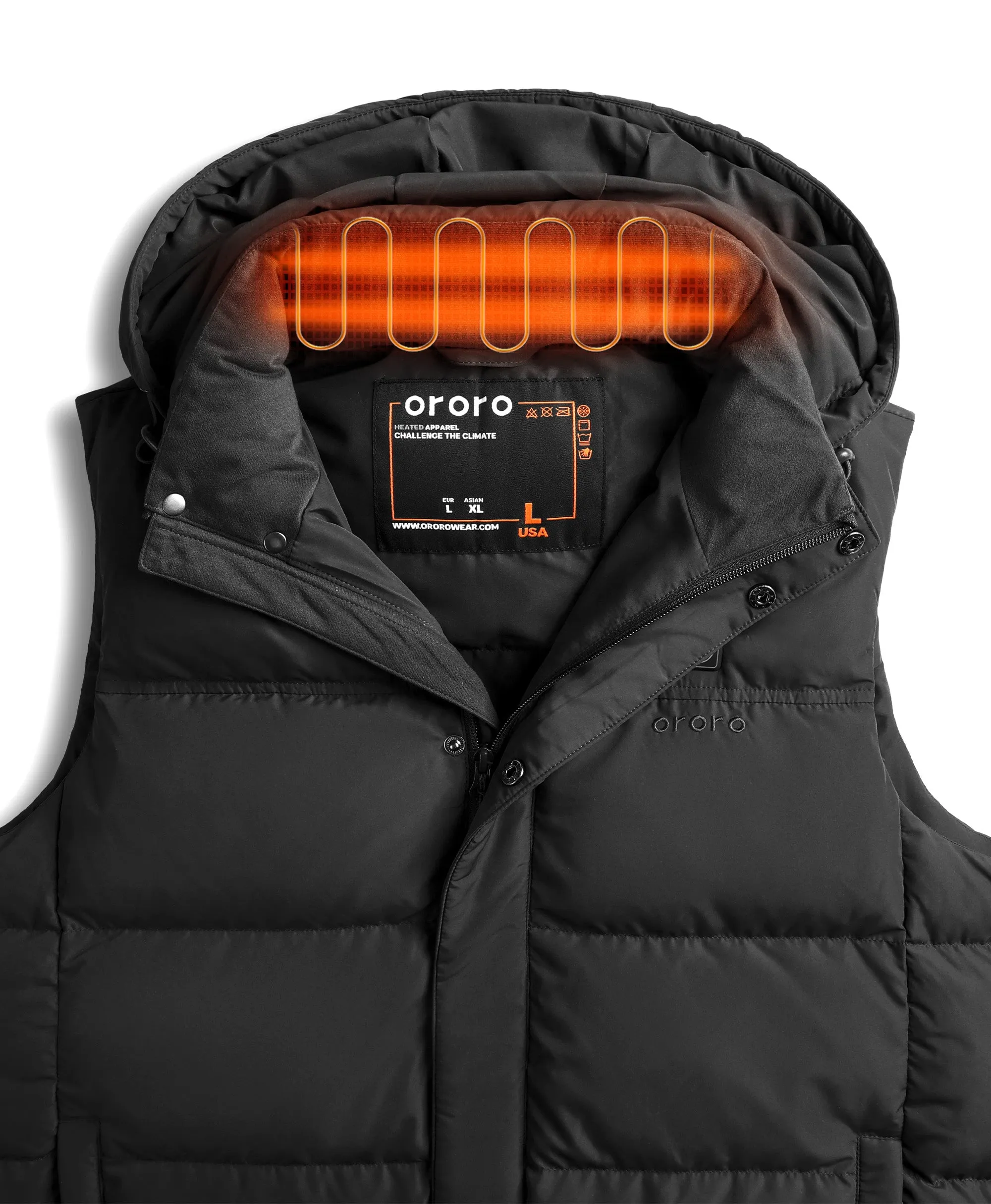 (Open-Box) Men's Heated Down Vest (Battery Set Not Included)