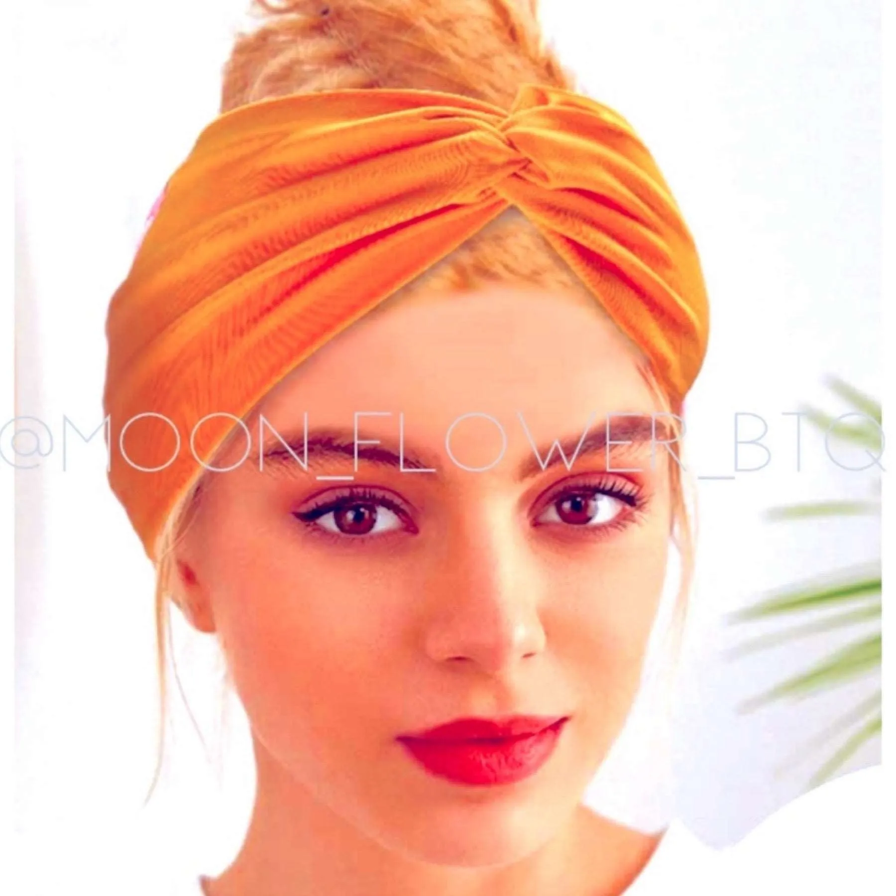 Orange Twist Turban Headband Ear Warmer