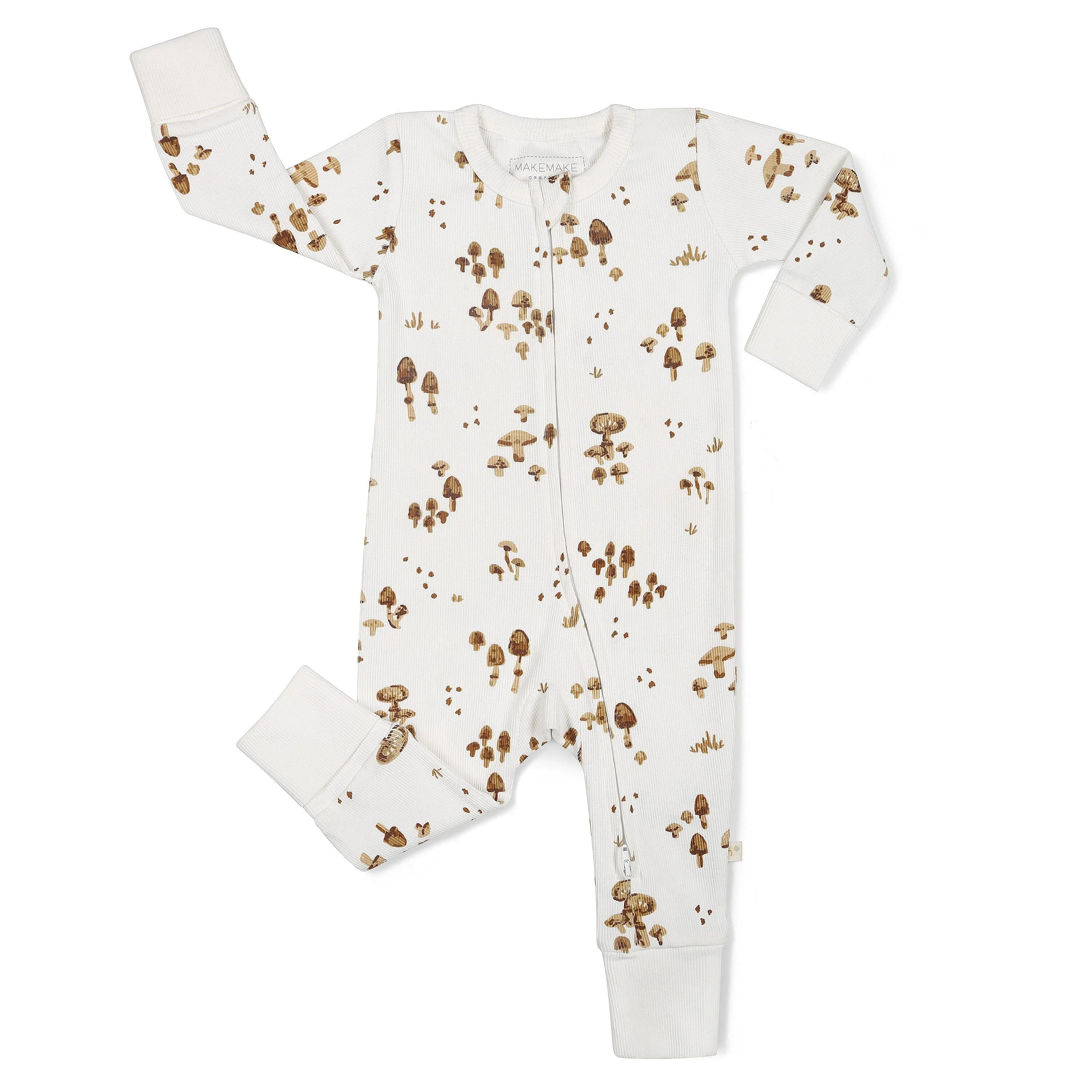 Organic 2-Way Zip Romper | Fungi