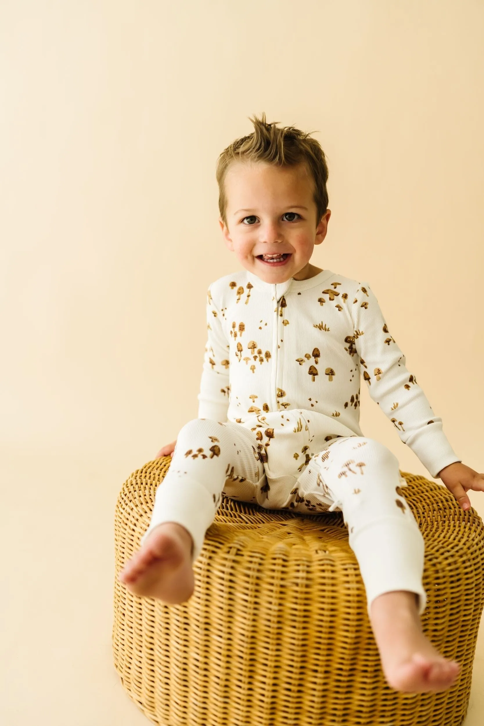 Organic 2-Way Zip Romper | Fungi