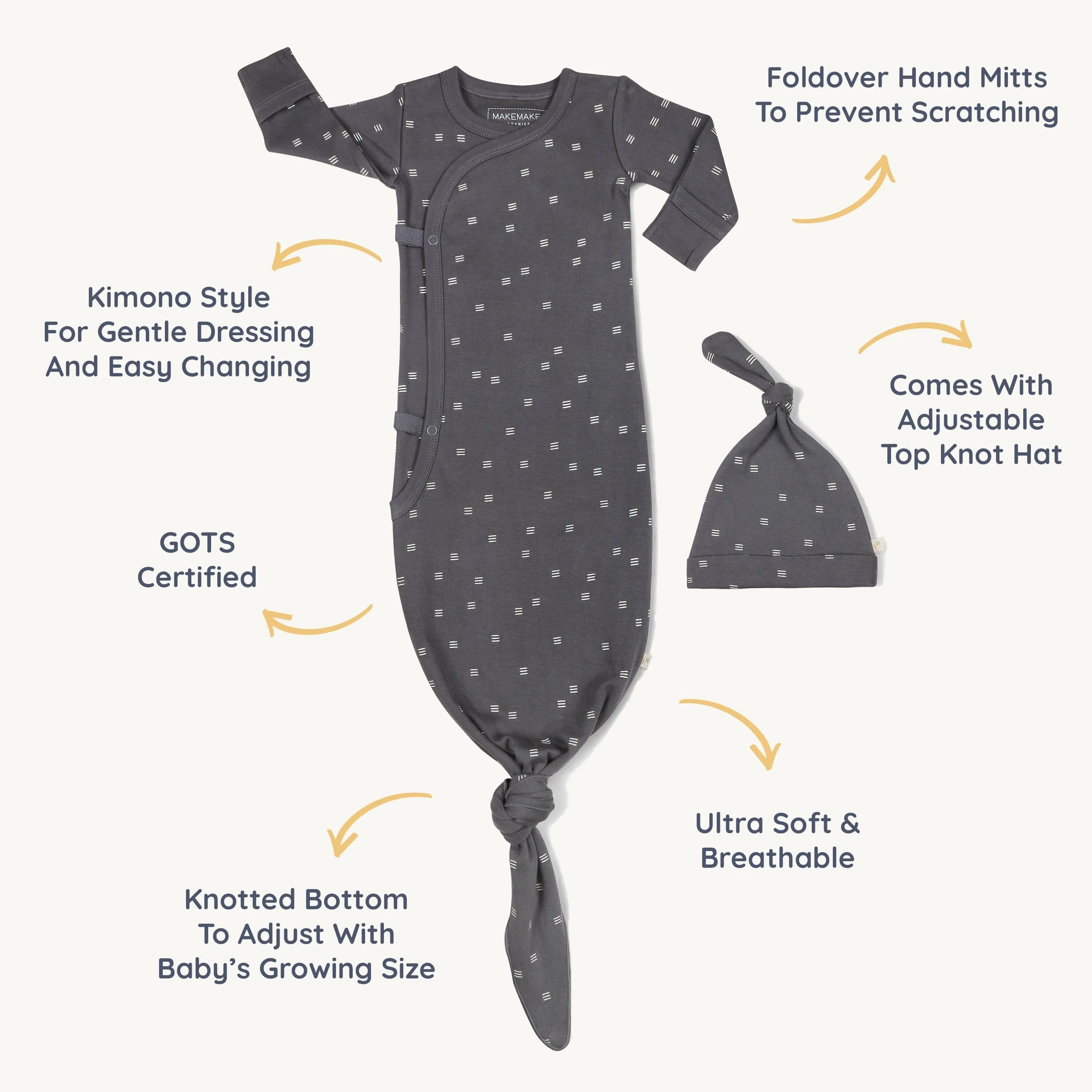 Organic Kimono Knotted Sleep Gown | Tribe