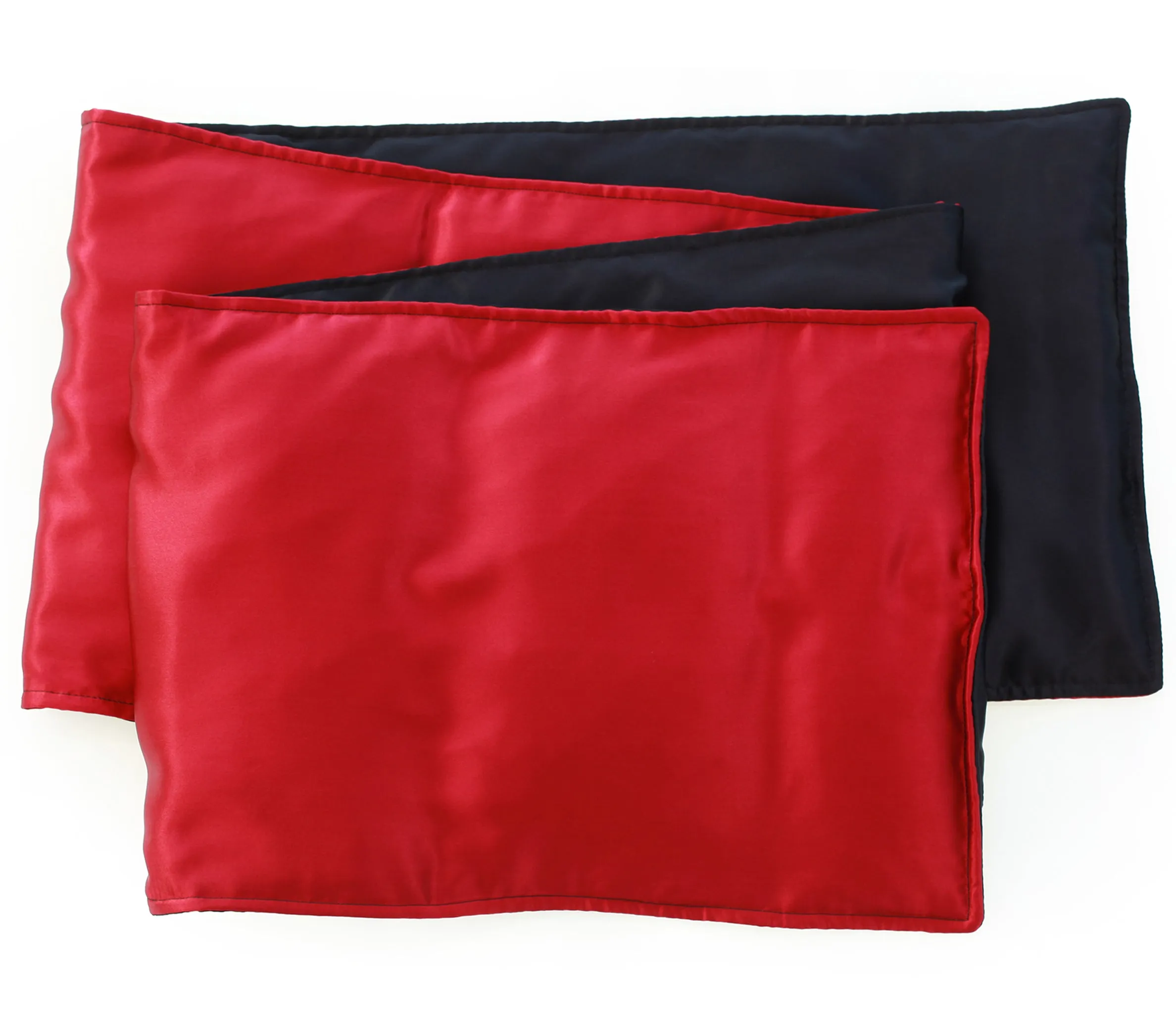 Puffed Silk Uniscarf in Red & Black