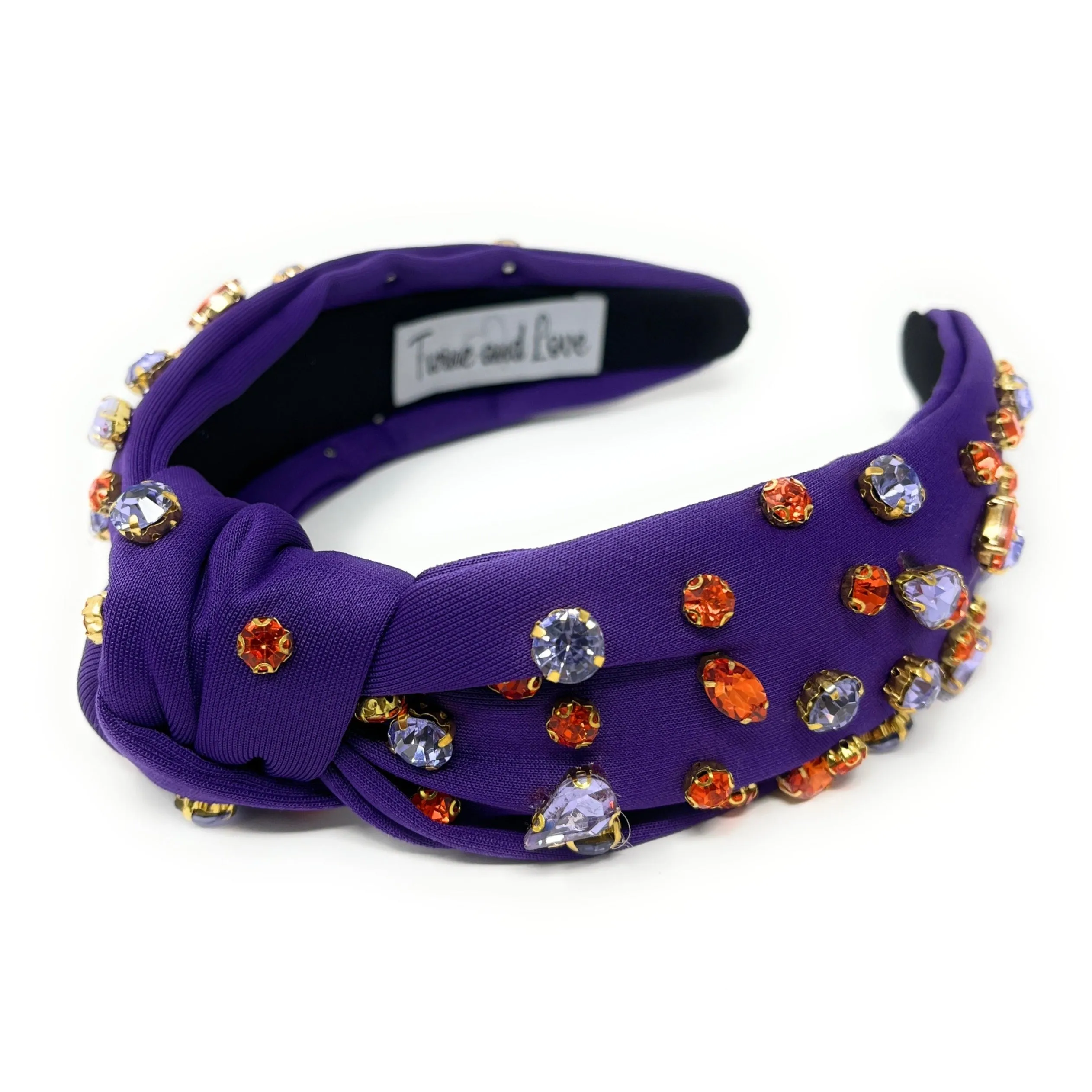 Purple Jeweled Knot Headband