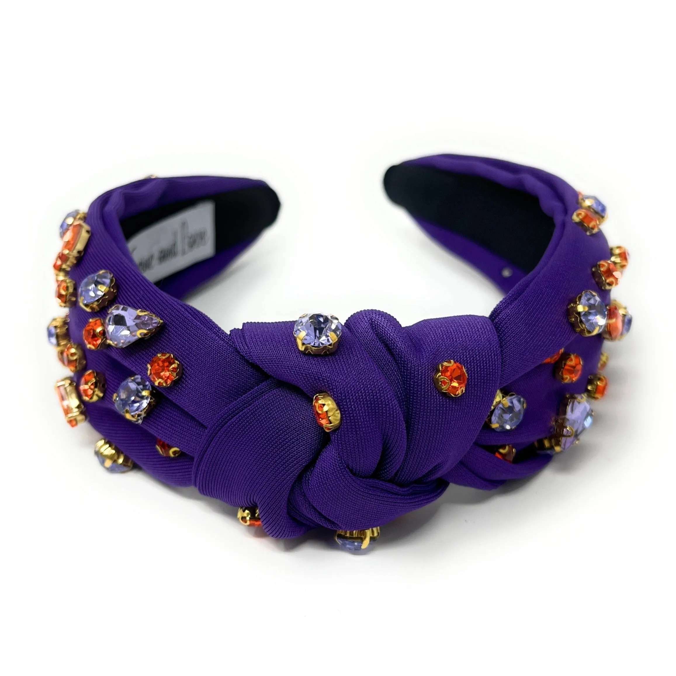 Purple Jeweled Knot Headband