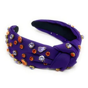 Purple Jeweled Knot Headband