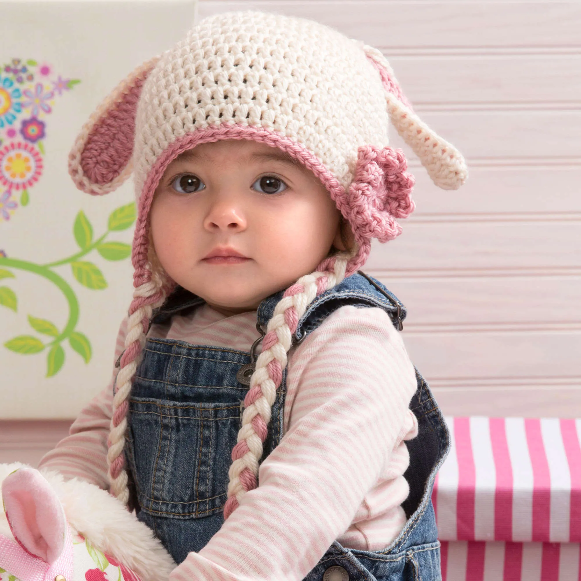 Red Heart Crochet Sweet Bunny Hat