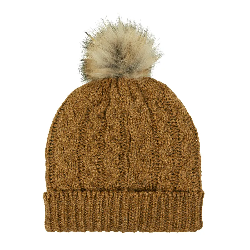 Ridgeline Nordic Fleck Bobble Hat Ochre