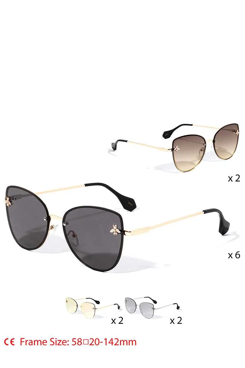 Stylish Bee Accented Aviator Sunglasses