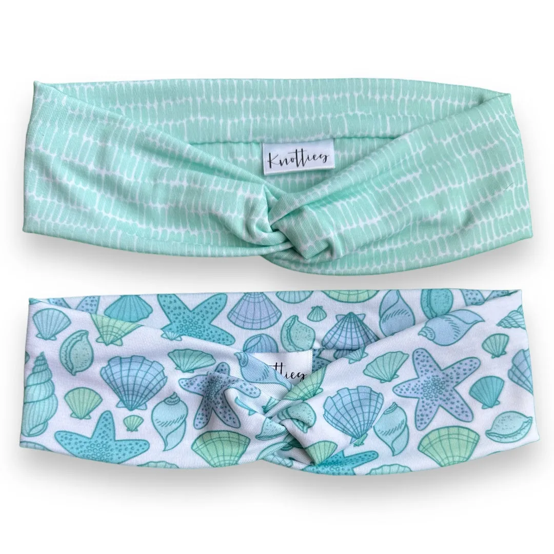 Teal Lines Knotties Headband