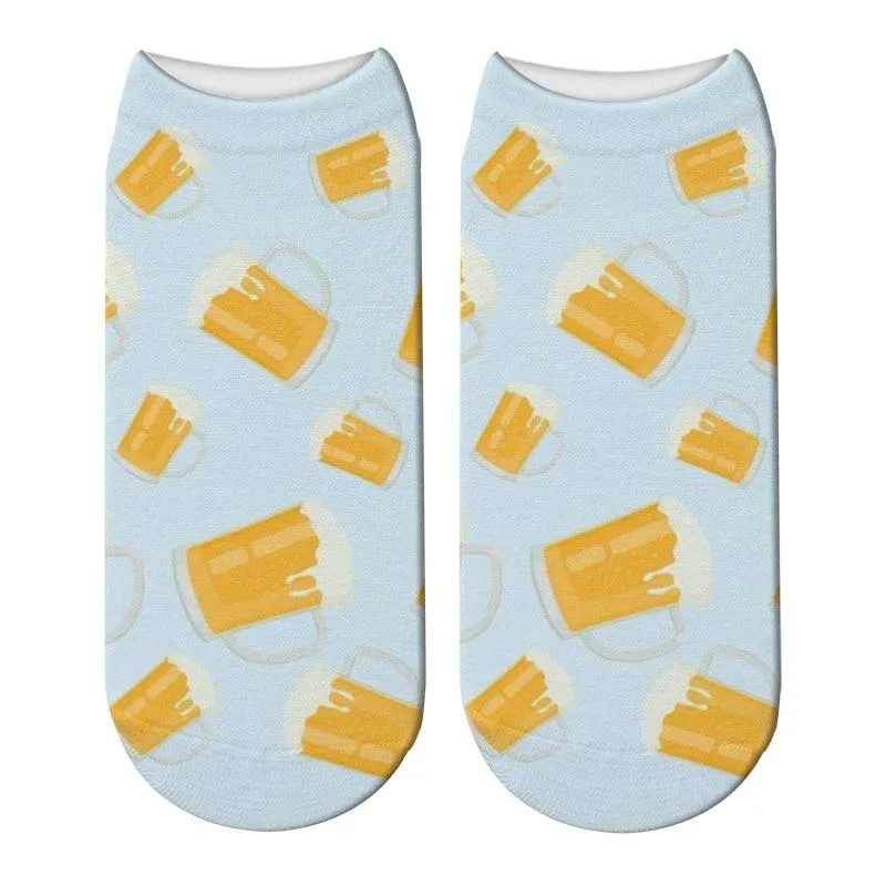 Unisex  Novelty Beer Pattern Cotton Cool Socks