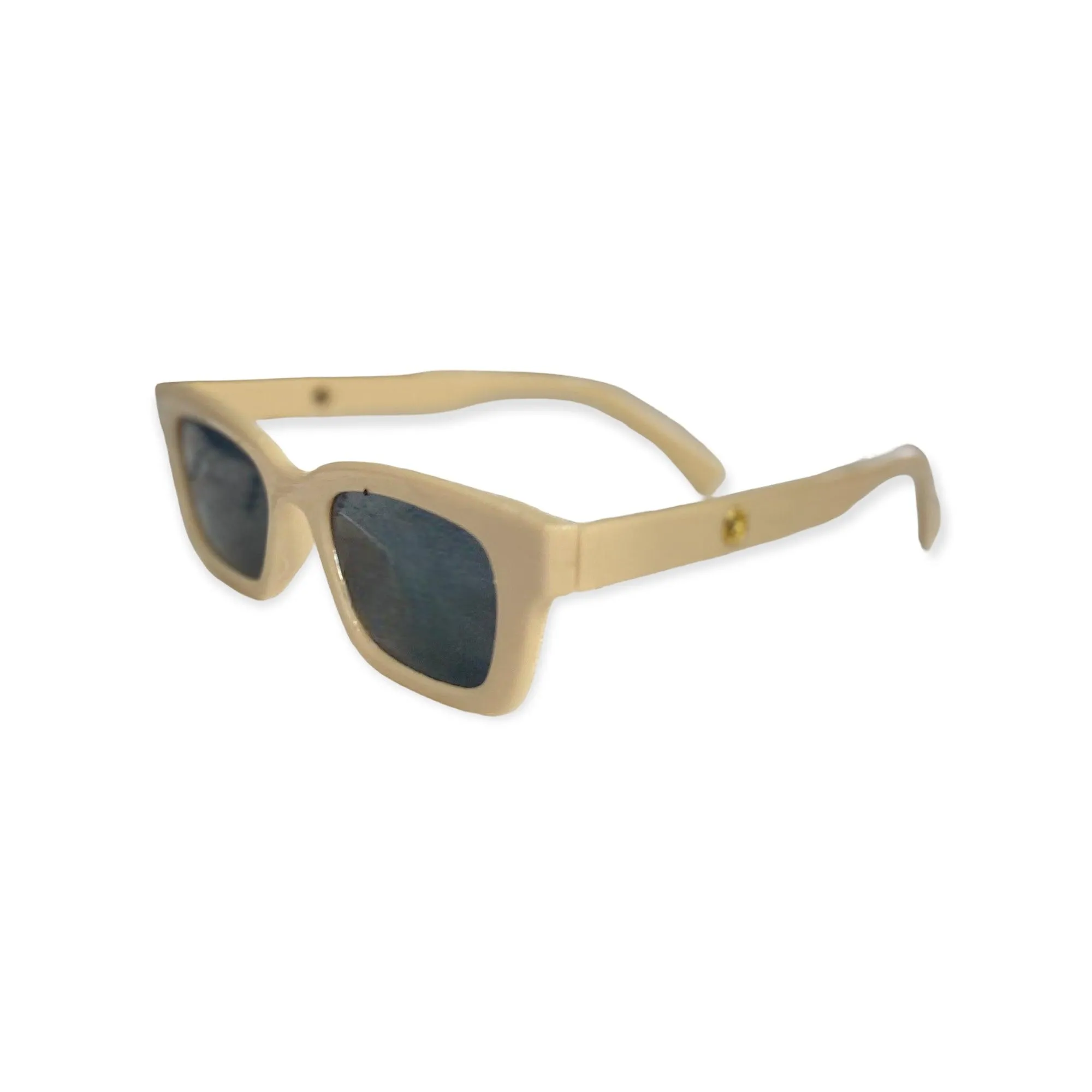 Vintage Cream Frame Rectangle Sunglasses