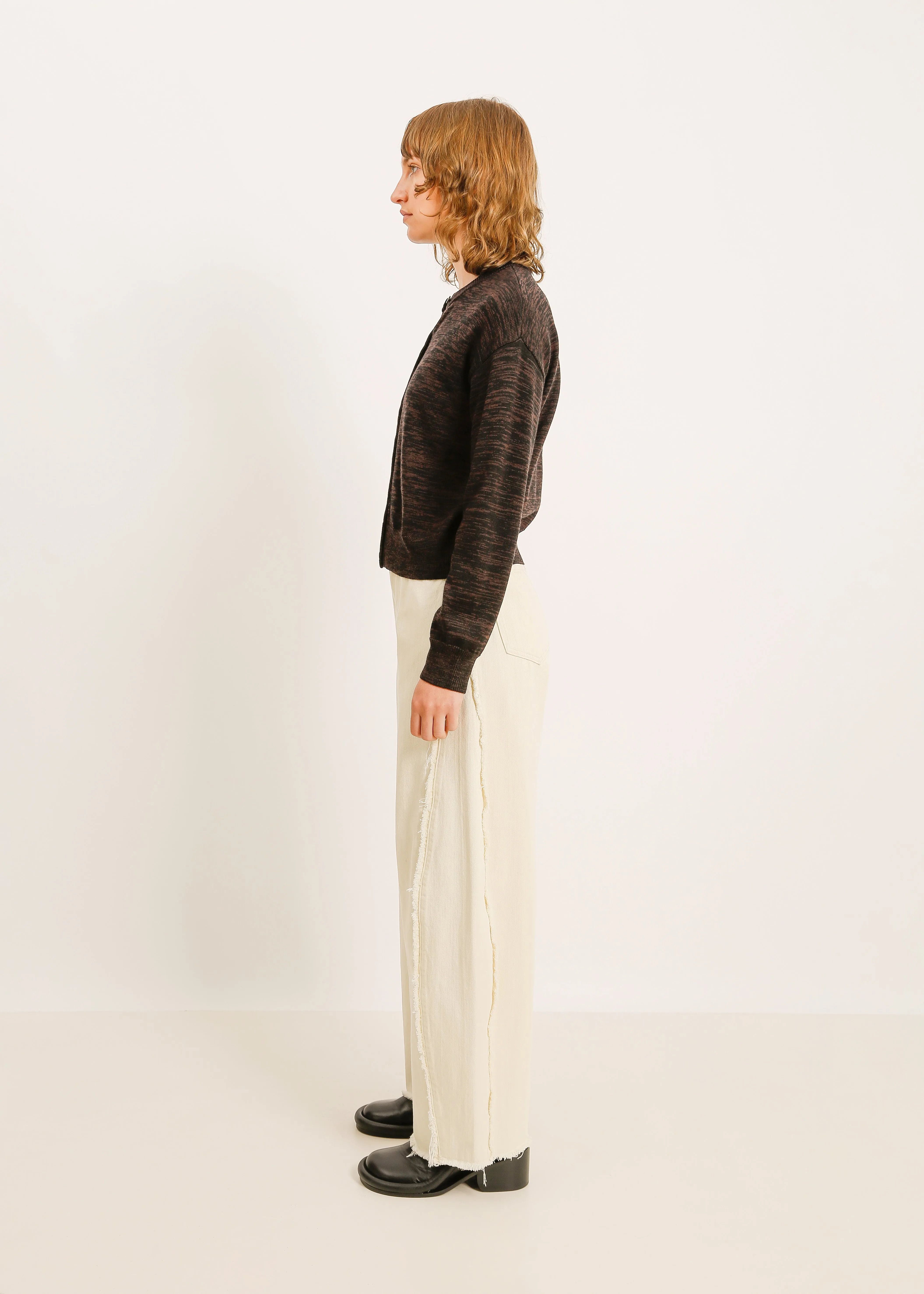 W24 | LOLA KNIT CARDI / CHOCOLATE-BLACK