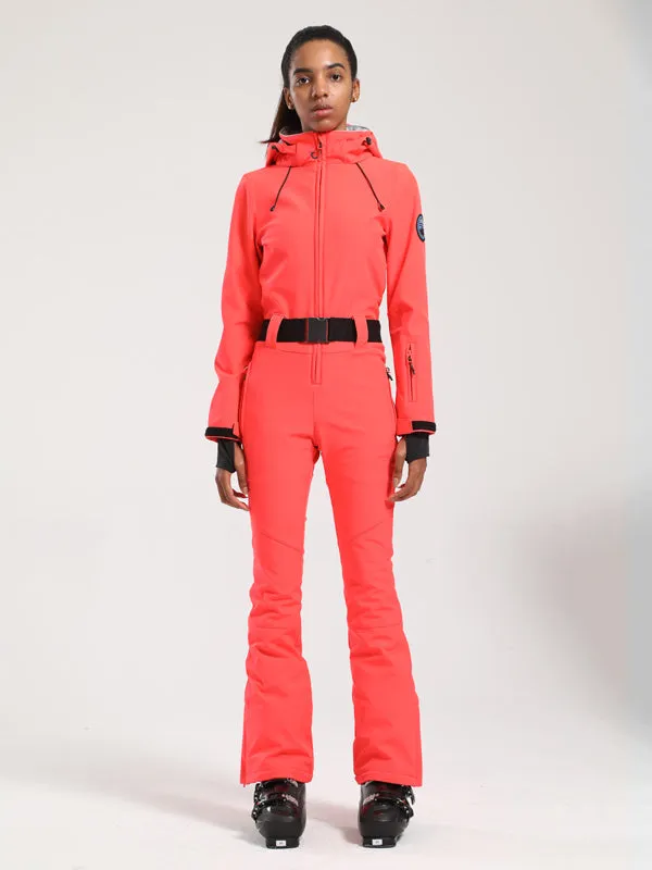 Women's Gsou Snow Classic Belted Flare One Piece Ski Suit