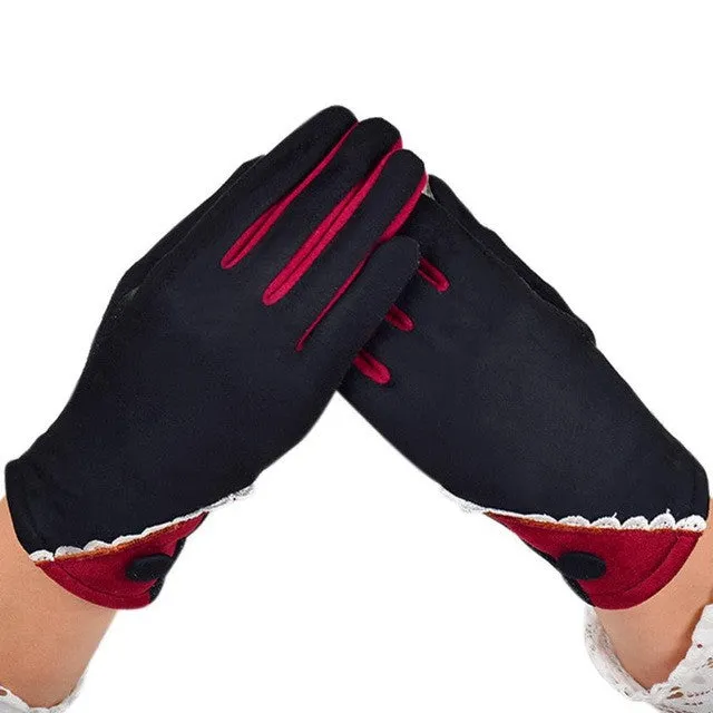 Women's Soft Cotton Winter Mittens with Touch Screen